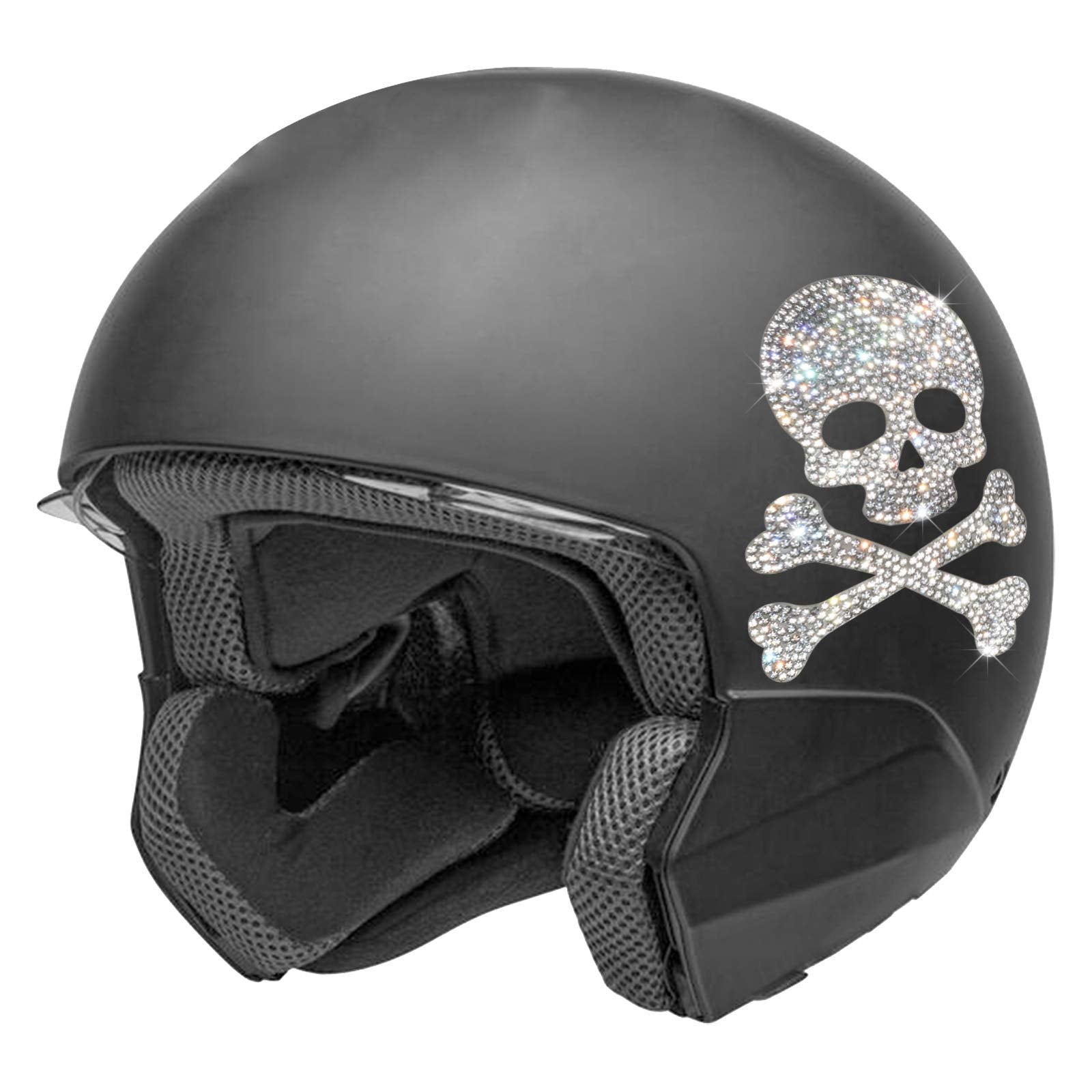 Hungmieh Car Decals For Women, Bling Rhinestone Skull Stickers And Decals With Self-Adhesive Backing For Car Interior&Exterior W