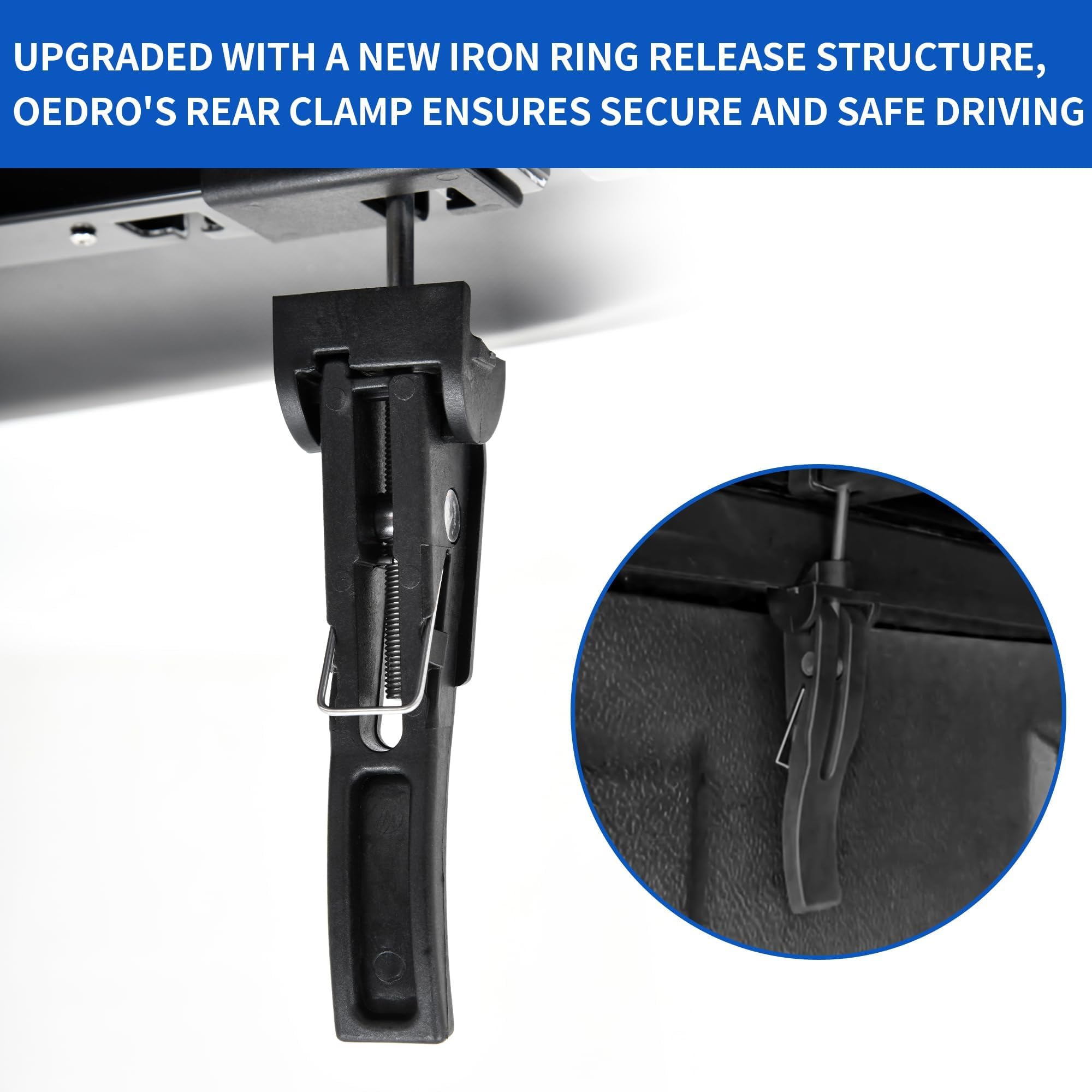 Oedro Soft Tri-Fold Truck Bed Tonneau Cover Compatible With 2016-2023 Toyota Tacoma With 5Ft Bed, Fleetside With Track Rail Syst