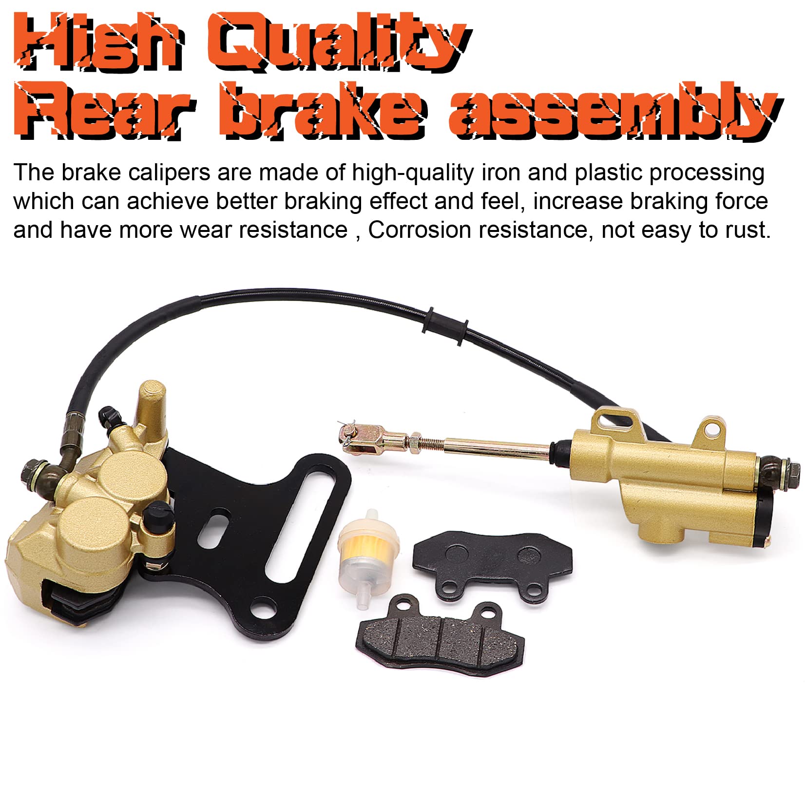 Rear Disc Hydraulic Brake Master Cylinder Caliper works with 70cc-150cc SSR apollo Taotao Coolster Roketa SDG 107 Pitster Pro At