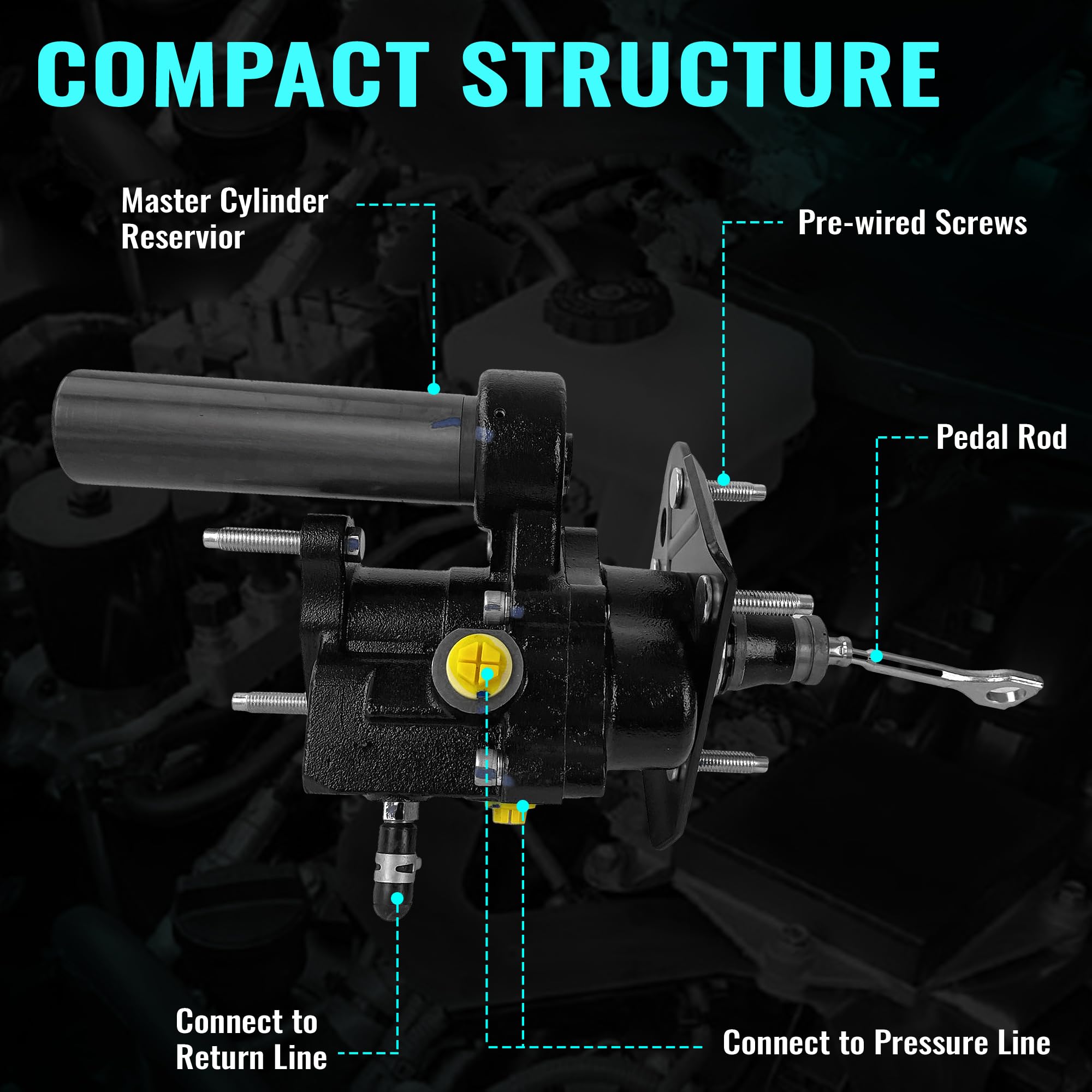 Hydraulic Power Brake Booster 52-7416 compatible with Ram 2500 3500 4500 5500 2011-2018 6.7L L6 5.7L V8 6.4L V8 52013874AC 68144