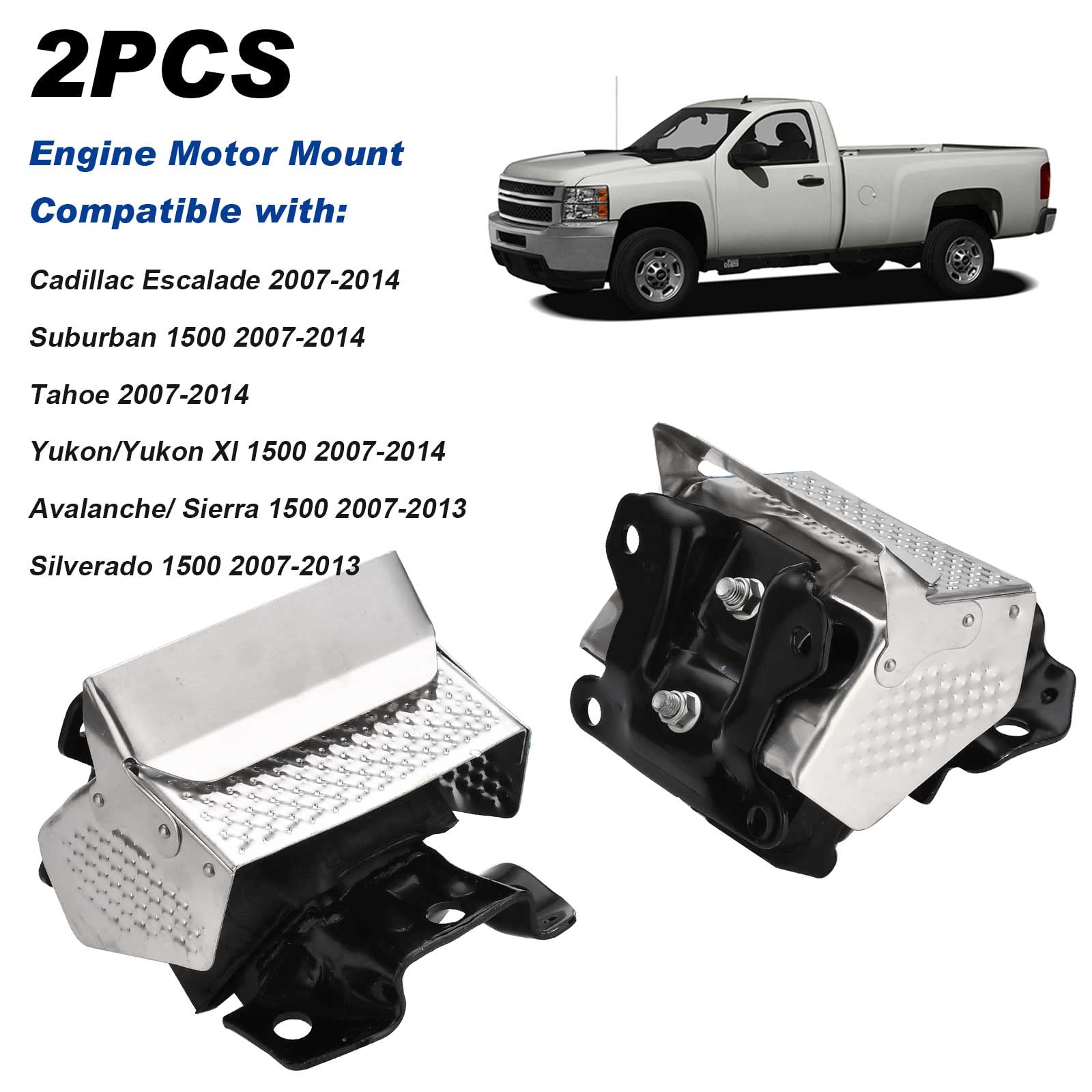 2Pcs Engine Motor Mount Kit With Heat Shield Right Left Engine Trans Mount Compatible With Gmc Sierra Yukon / Chevrolet Tahoe Silverado Suburban / Cadillac Escalade 2007-2014 Replace 15854941 A5365Hy
