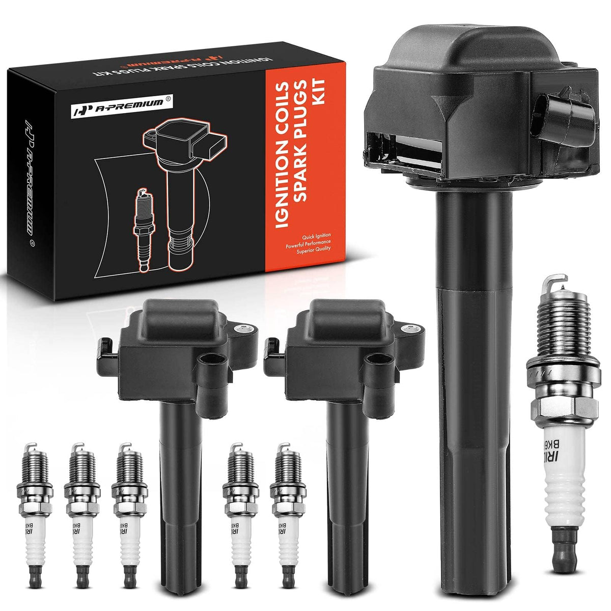 A-Premium Ignition Coils And Spark Plugs Kits Compatible With Toyota Camry 1996-2001, Sienna 1998-2000, Avalon 1996-1999, Solara