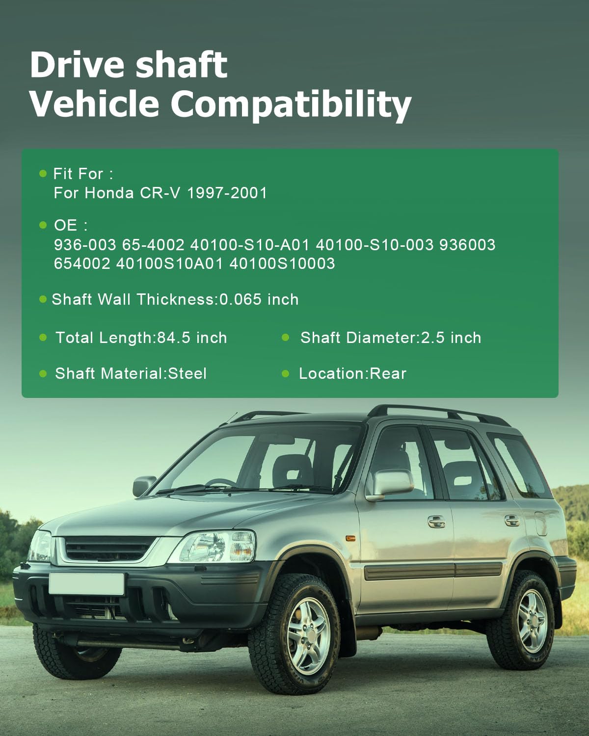 SCITOO 84.5'' Rear Drive shaft Assembly Propeller Shaft Compatible For Honda CR-V 1997-2001 936-003 65-4002 40100-S10-A01 40100-