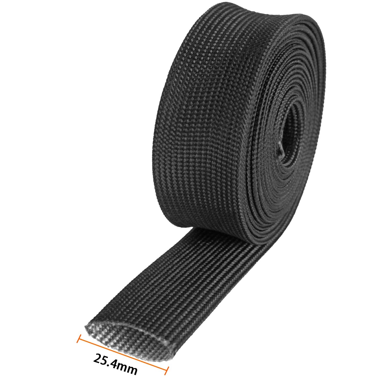 Fiberglass Heat Wrap Wire Shield Sleeve- 1 Idx 10' Adjustable Black Exhaust Heat Shield Spark Plug Wire Heat Shield Roll For Car&Auto Wire Loom Heat Shield Brake Line Cable Heat Shield