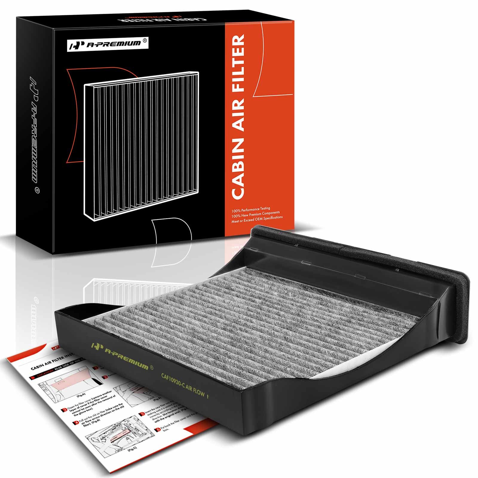 A-Premium Cabin Air Filter with Activated Carbon Compatible with Subaru Model - Crosstrek 2016-2017, Forester 2009-2018, Impreza