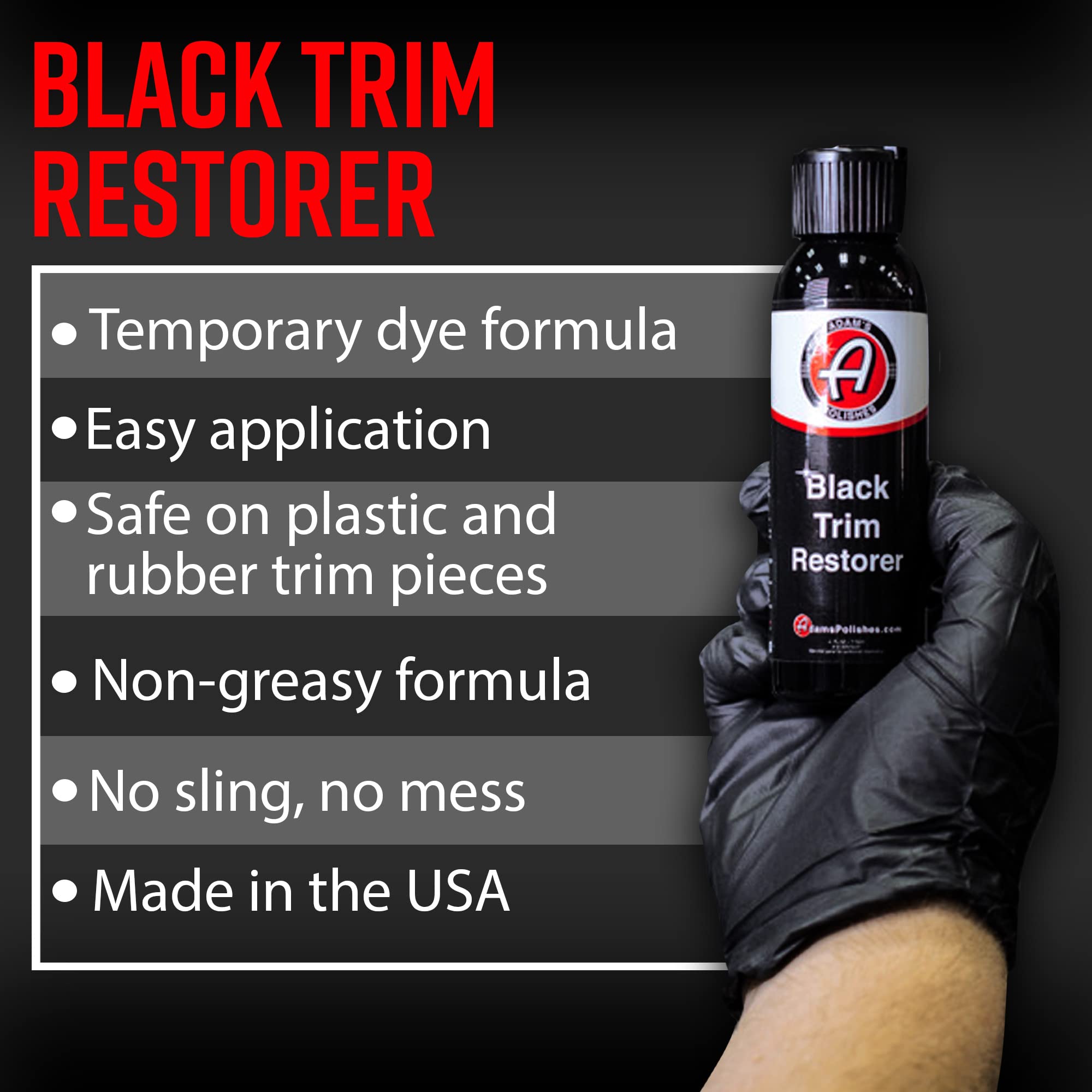 Adam'S Polishes New Black Trim Restorer 2-Pack - Restores Plastic Trim To A Rich, Black Color With A Factory-New Appearance - La