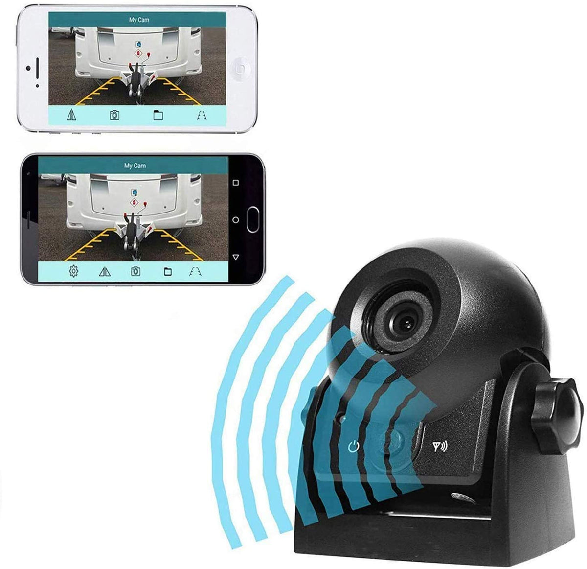 Wireless Backup Dash Cam, Mhcabsr Wifi Reversing Camera Work With Phone Ip68 Waterproof Ir Night Vision Wide Angle Magnetic Rear