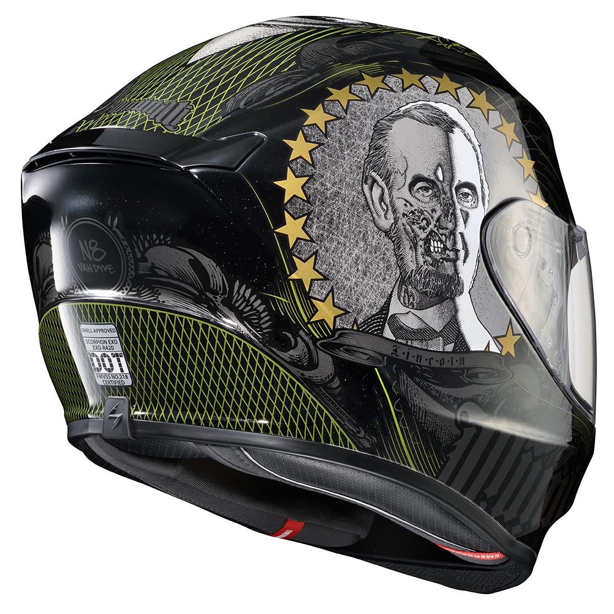 ScorpionEXO R420 Full Face Motorcycle Helmet - Bluetooth Ready, DOT/SNELL, XX-Large, Graphic Black