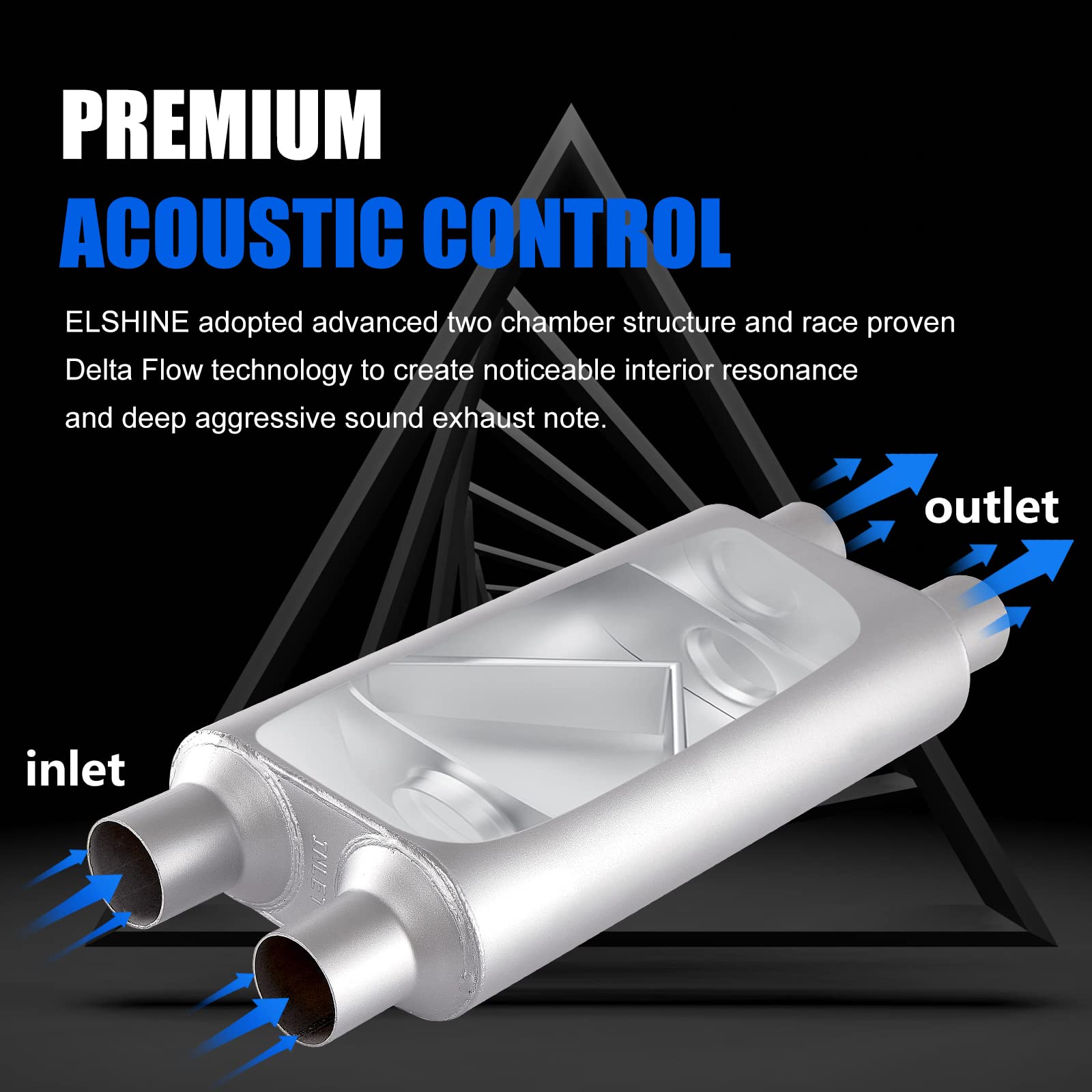 Universal Mufflers 3.0 Inch Dul Inlet (Id) 3.0 Inch Dul Outlet (Id),80Series 3 Chamber Performance Mufflers 3 Inch Exhaust With