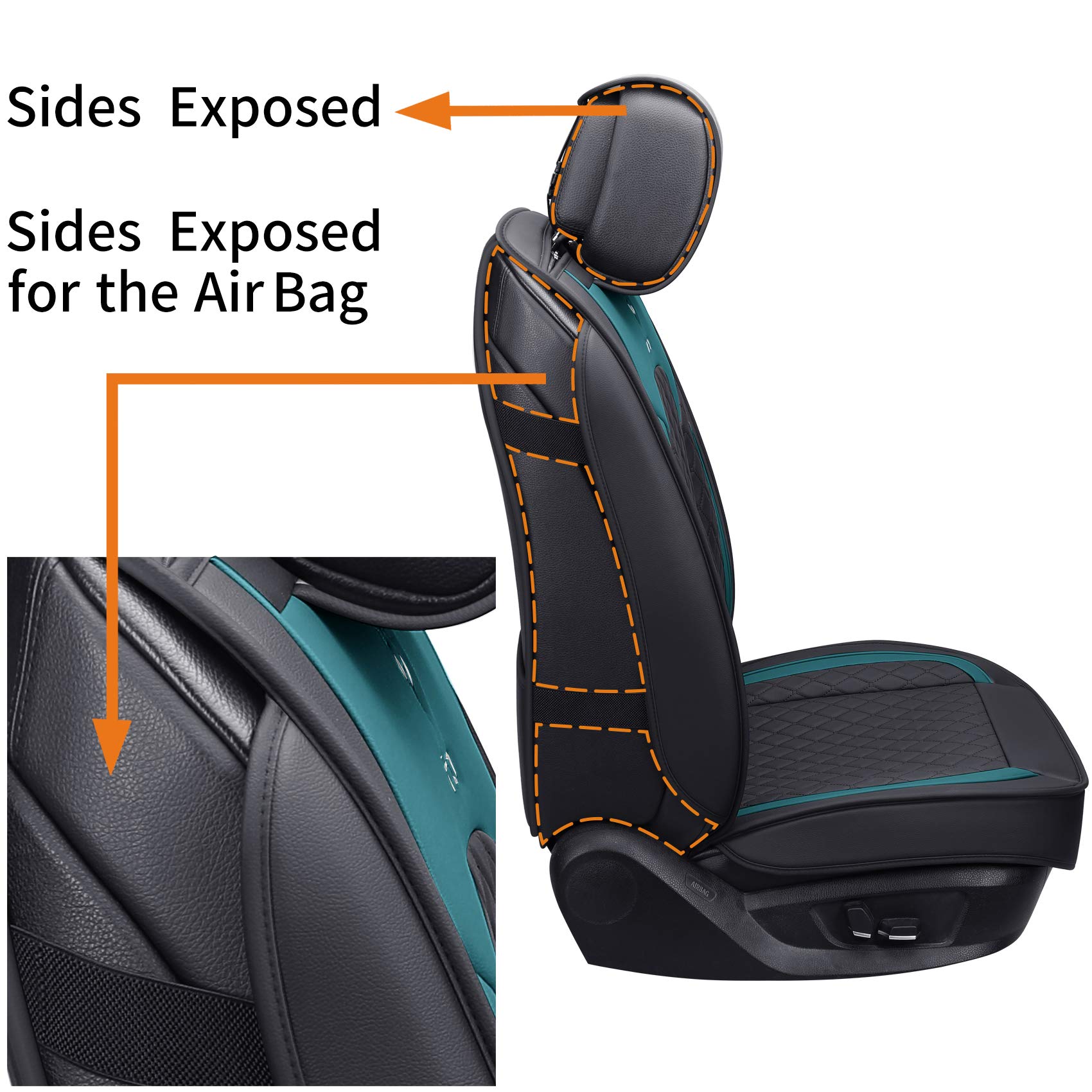 Aierxuan Car Seat Covers Full Set Leather Waterproof Universal For Nissan Altima Rogue Chevrolet Equinox Crv Camry 4Runner Civic