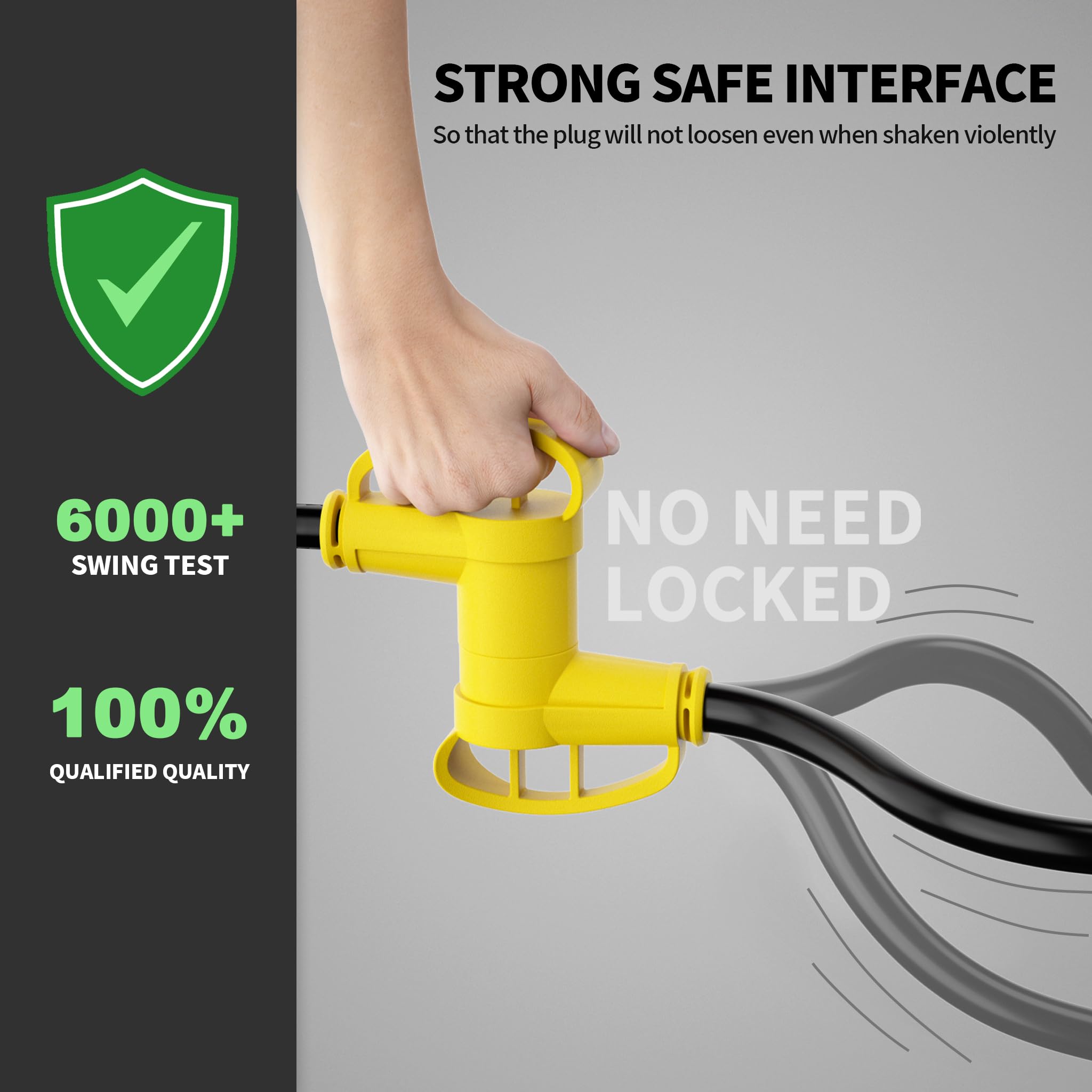 Powgrn 30 Amp Rv Extension Cord 25 Ft Outdoor With Grip Handle, Flexible Heavy Duty 10/3 Gauge Stw 3 Prong Rv Power Cord Waterpr