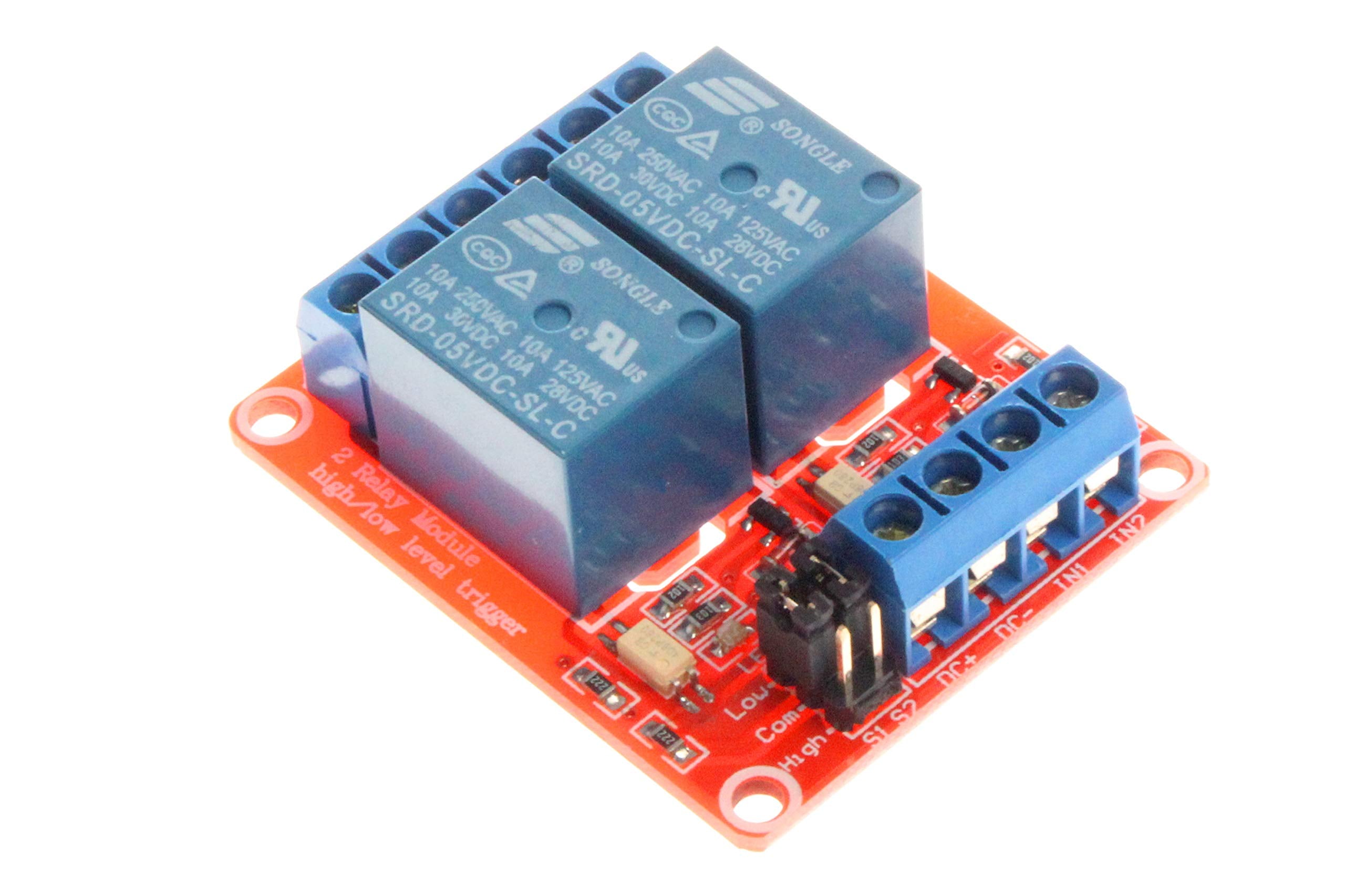 Noyito 9V 2-Channel Relay Module High Low Level Trigger With Optocoupler Isolation Relay Load Ac 0-250V 10A Dc 0-30V 10A Circuit