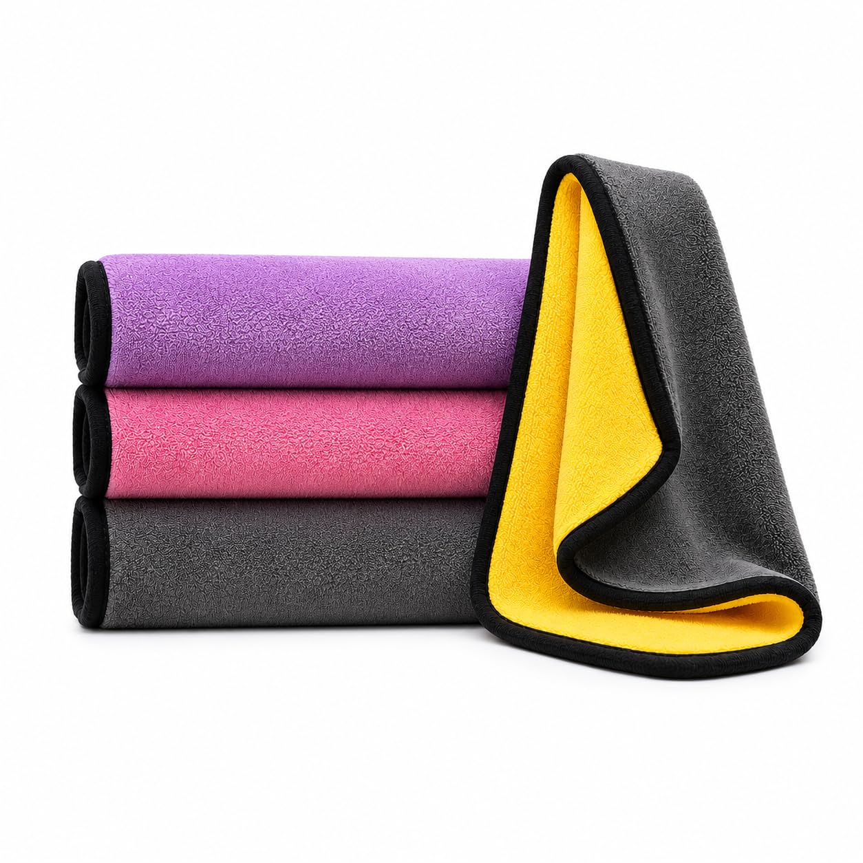 Yashzon Microfiber Cloth  4 pcs  40x30 cms  400 GSM Multicolor! Thick Lint & StreakFree Multipurpose Cloths  Automotive Mic