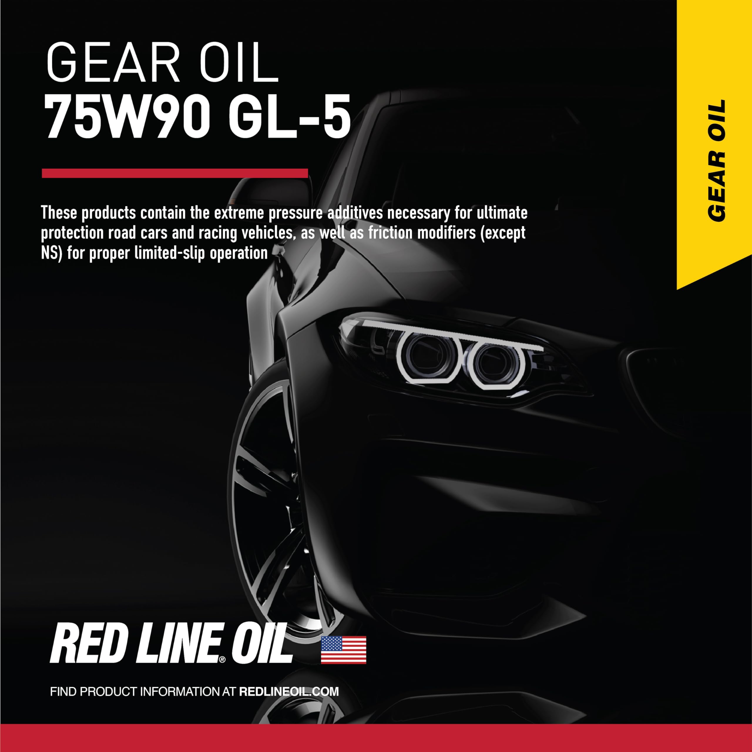 Red Line 57904 75W90 Gl-5 Synthetic Gear Oil For Hypoid Limited Slip Differentials - 1 Quart