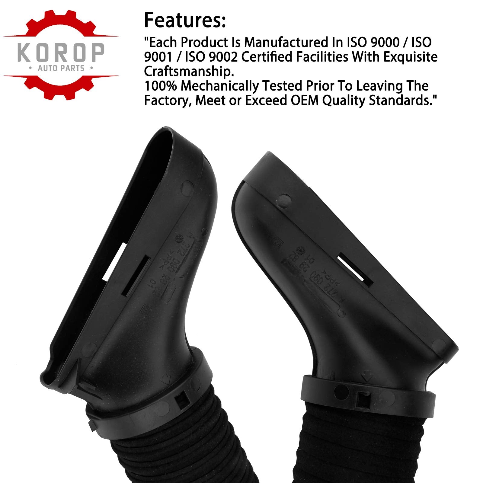 Air Cleaner Intake Hose Replaces# 2720902982 2720902882 Fits For Mercedes-Benz 2010 2011 2012 Glk350 3.5L, Right + Left Side Fre