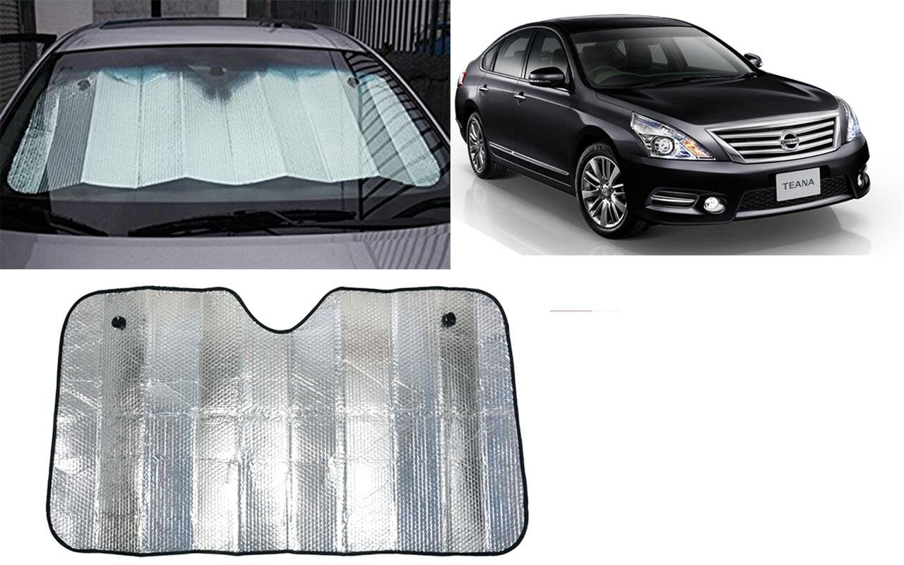 Auto Pearl Collapsible Mesh Foldable Auto Front/Rear Window Silver Sun Shade Car Windshield, 130 * 60Cm for Teana