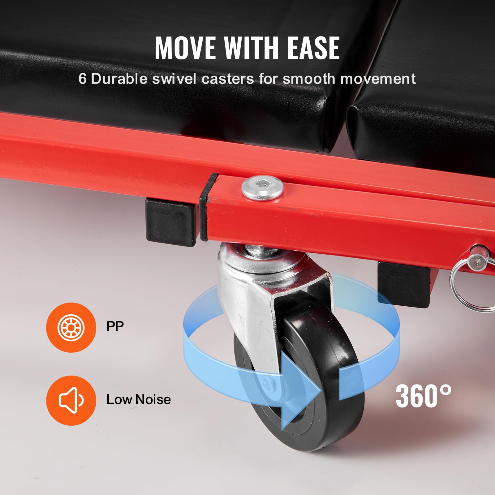 Vevor Foldable Z Garage Creeper, 36 In, 300 Lbs Load Capacity Rolling Folding Mechanic Creeper Stool, With 6 Wheels Tool Tray Pa