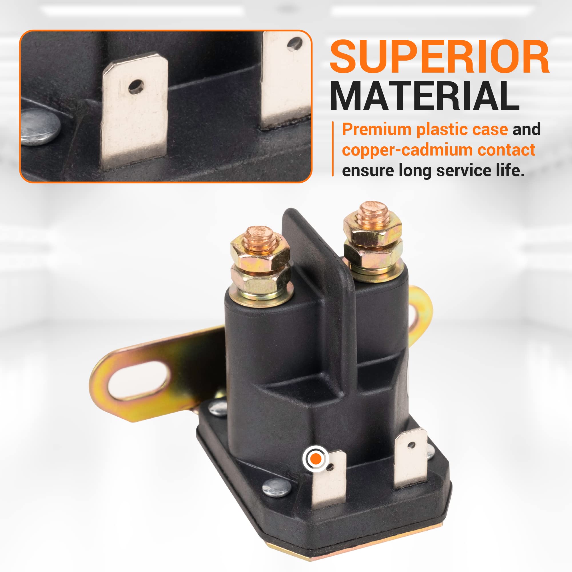 862-1211-211-16 Am138068 Starter Solenoid Relay 12V By Bluestars - Fit For Trombetta John Deere Mtd Cub Cadet Lawn Tractor 725-04439 La100 La105 La110 La115 La120 La125 La135 La140 La145 La150 La155