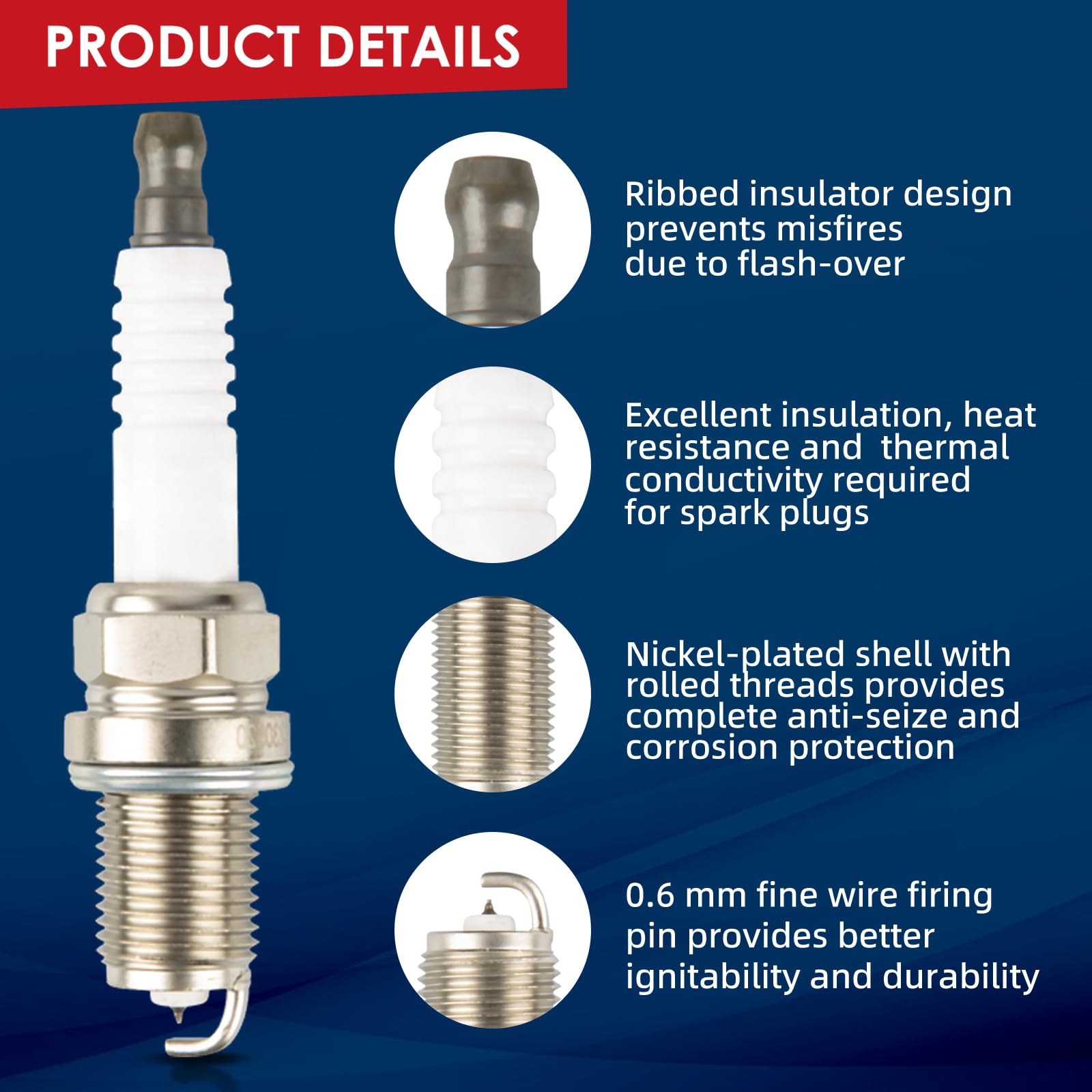TAUXMZ Ignition Coil UF333 and Spark Plug 7092 Replacement for Toyota Camry Corolla Highlander RAV4, for Lexus HS250h, for Ponti