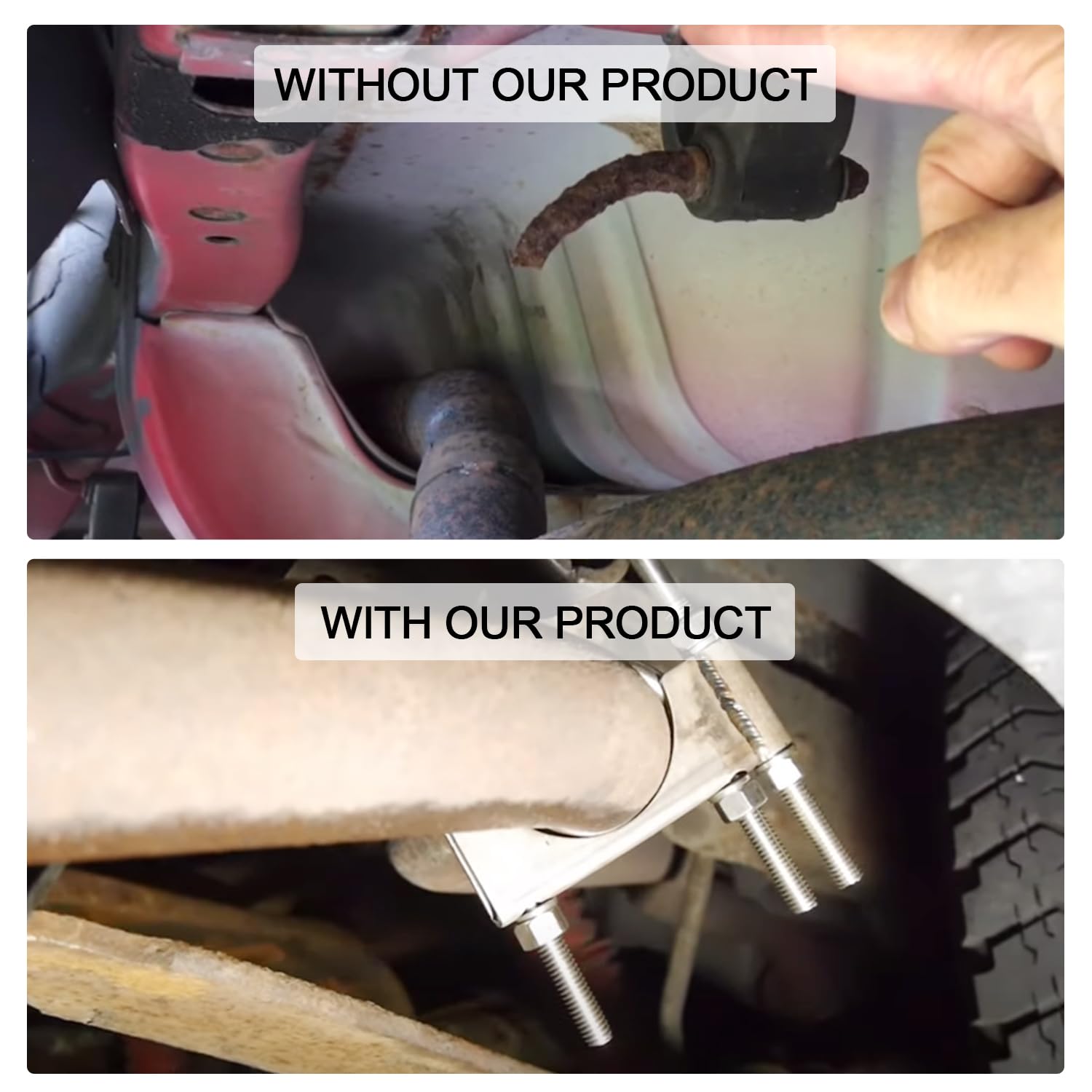 Scottchen Pro Exhaust Clamp With Hanger Fit 2.5' Exhaust Pipe, Exhaust System Hanger Exhaust Hanger