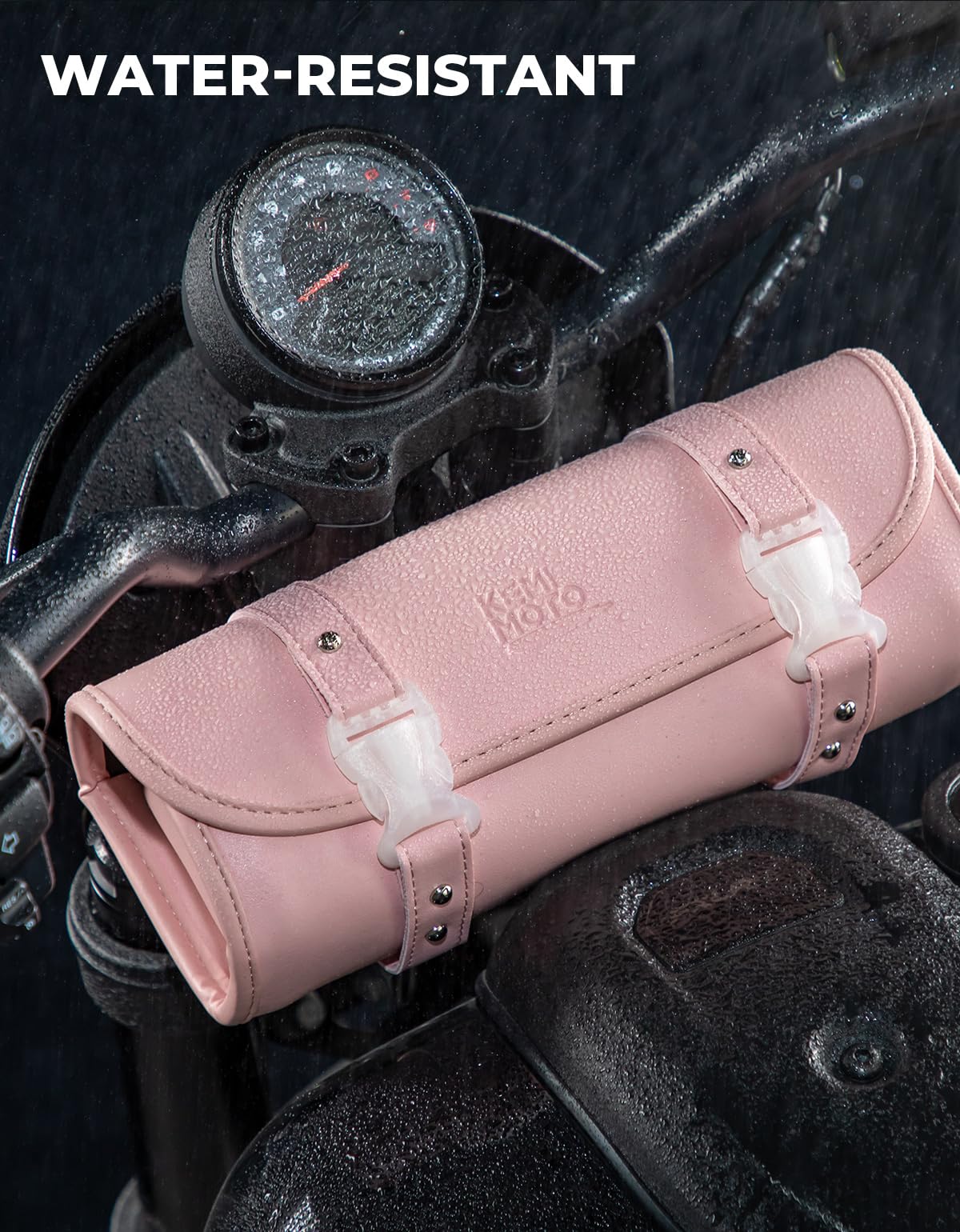 Kemimoto Motorcycle Fork Tool Bag Bike Handlebar Bag Universal Compatible With Motorcycle Front Forks Handlebar Sissy Bar Girls