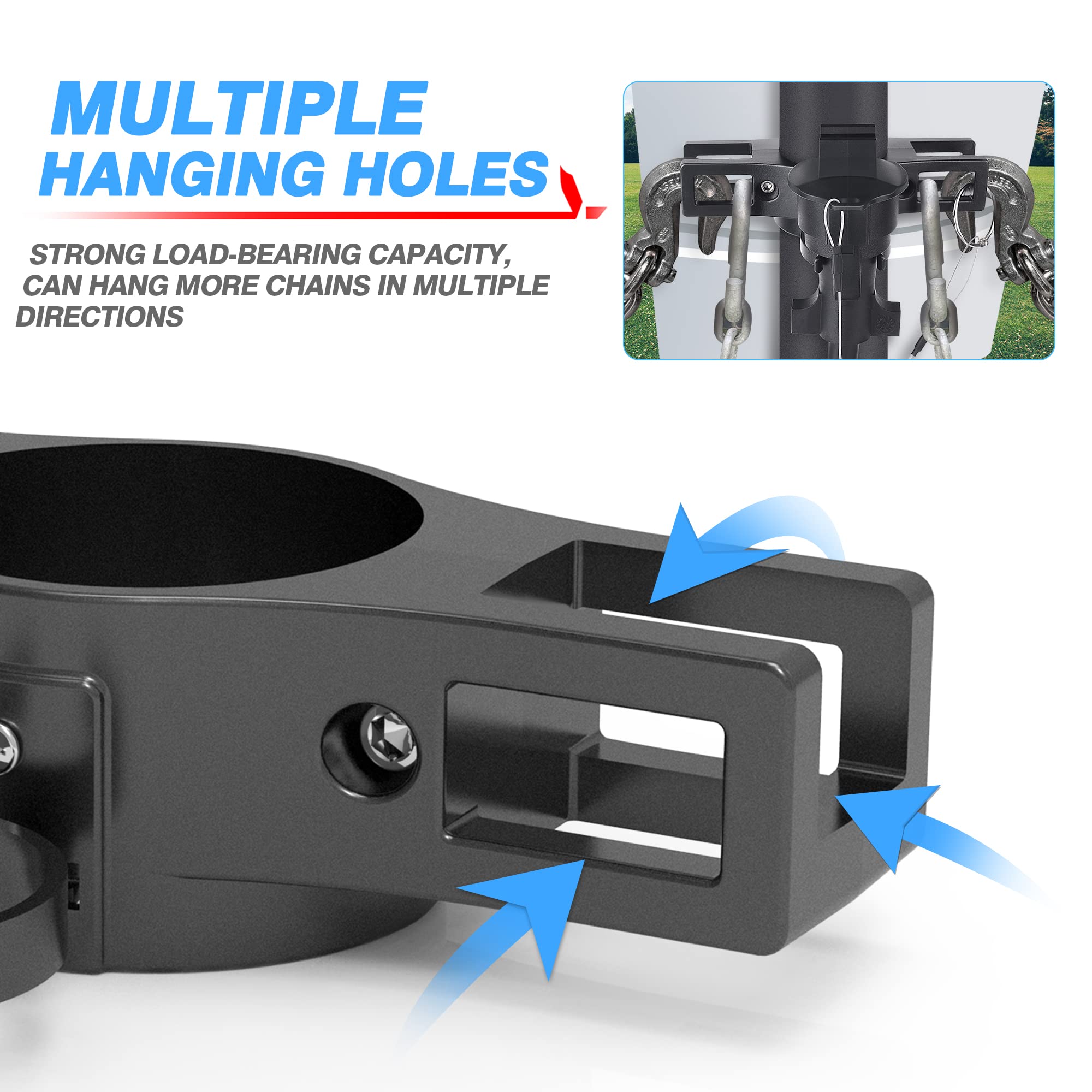 Mictuning Heavy Duty Trailer Towing Organizer Powder Coating, Aluminum Chain Holder, 7 Way Plug Cover, A Lanyard With Aluminum F