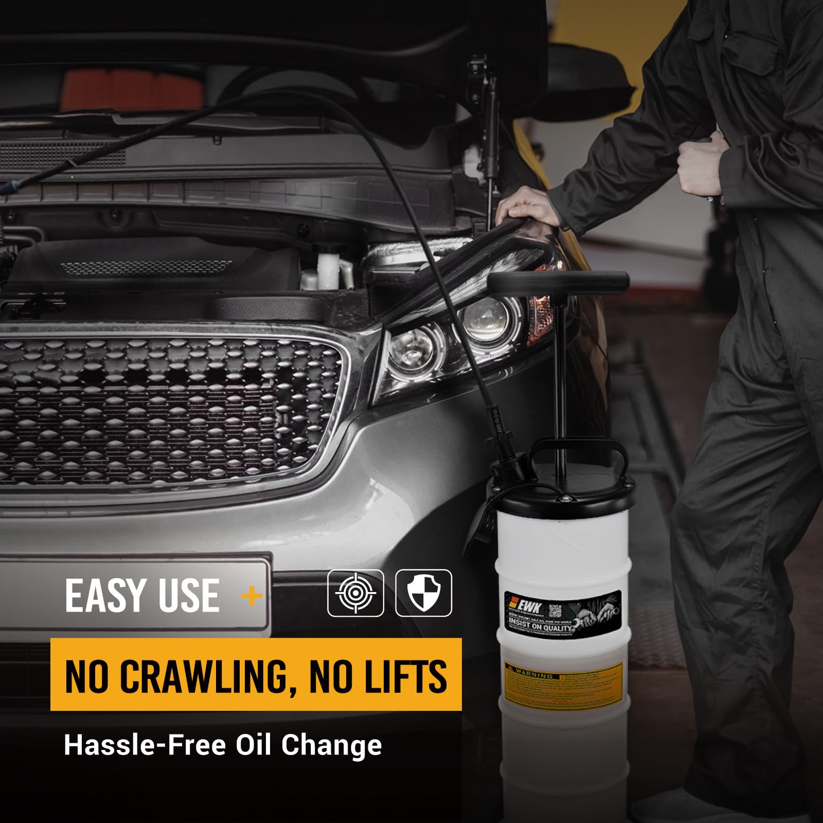 Ewk 6.5L Manual Oil Extractor Change Pump For Automotive Fluids Vacuum Evacuation