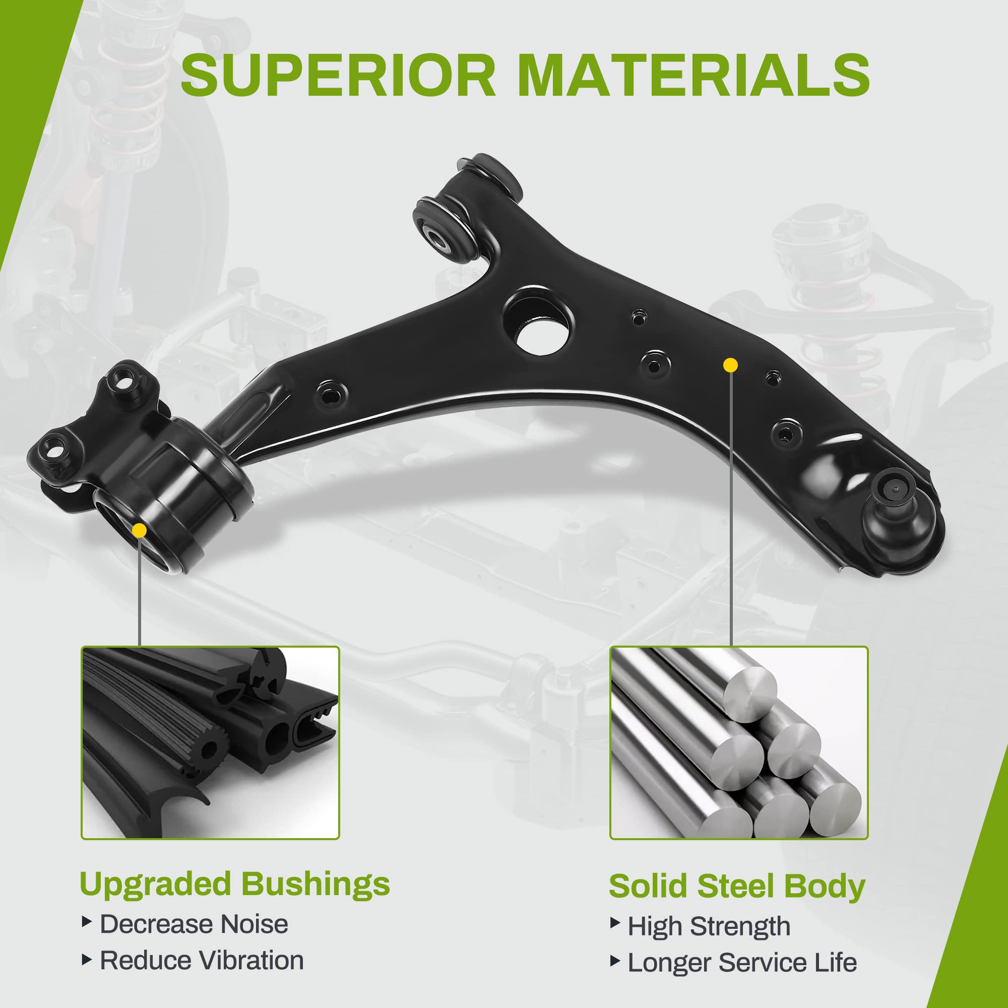 Autosaver88 -Front Suspension Control Arm Kit Compatible With 2006-2014 Mazda 5, 2004-2009 Mazda 3 -Naturally Aspirated Only