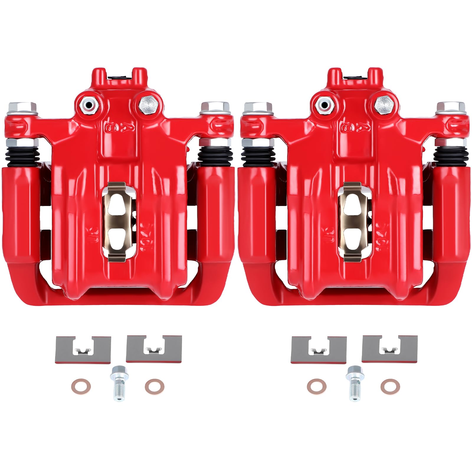 Scitoo Rear Left+Right Brake Calipers With Bracket 19B6886 19B6887 Red Compatible For Acura Rdx 2013-2018 For Honda Crosstour 20