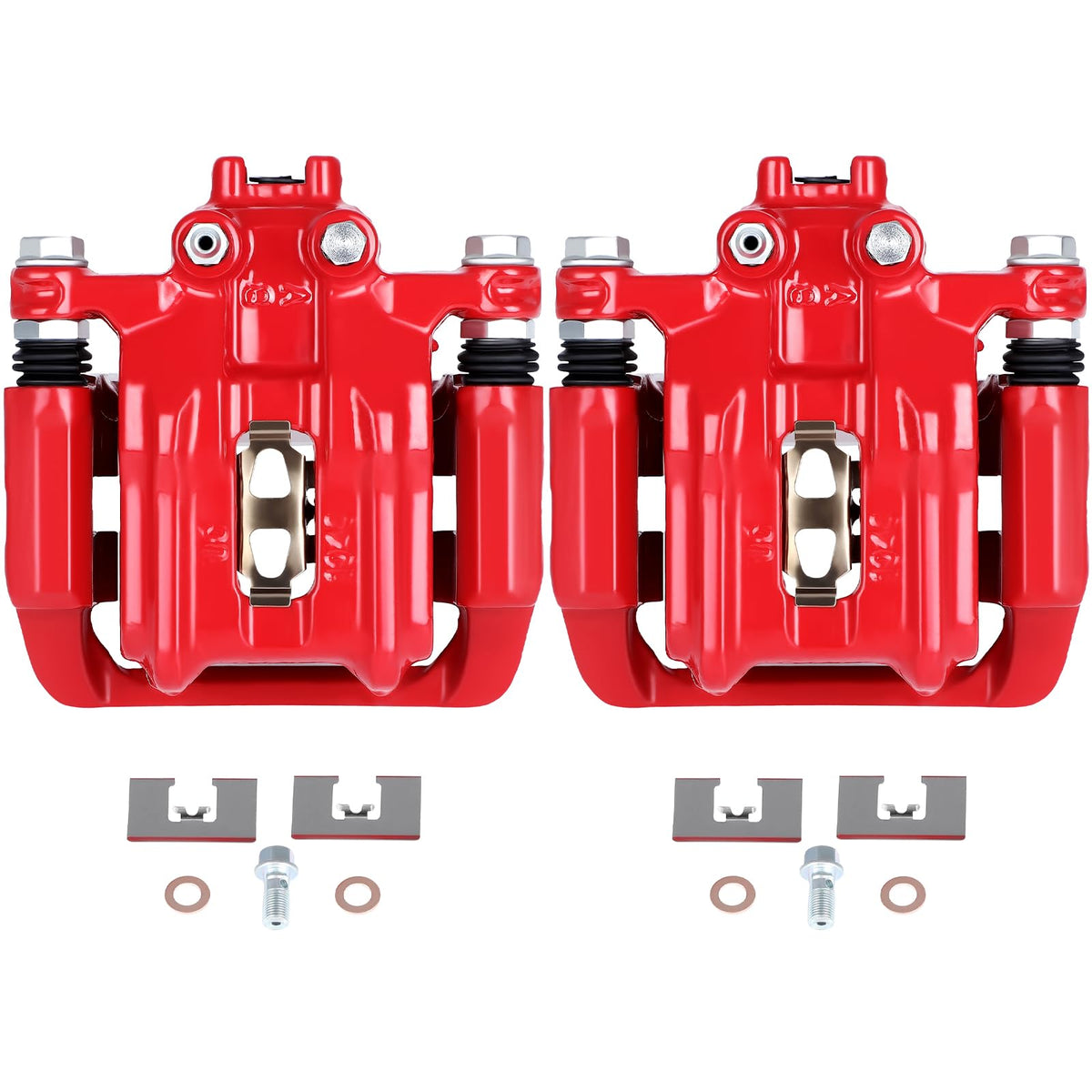 Scitoo Rear Left+Right Brake Calipers With Bracket 19B6886 19B6887 Red Compatible For Acura Rdx 2013-2018 For Honda Crosstour 20