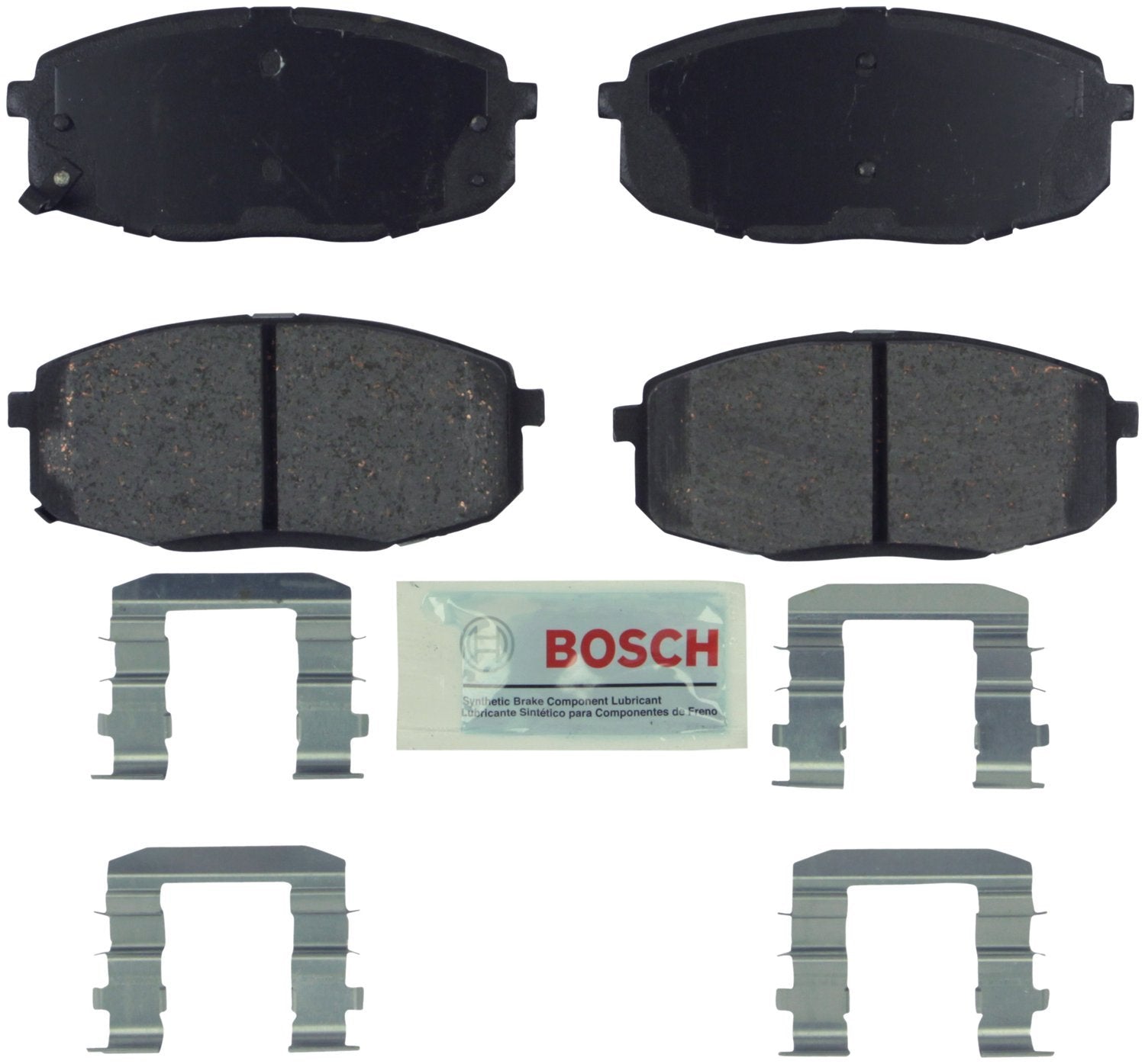 BOSCH BE1397H Blue Ceramic Disc Brake Pad Set With Hardware - Compatible With Select Hyundai Elantra; Kia Forte, Forte Koup, For