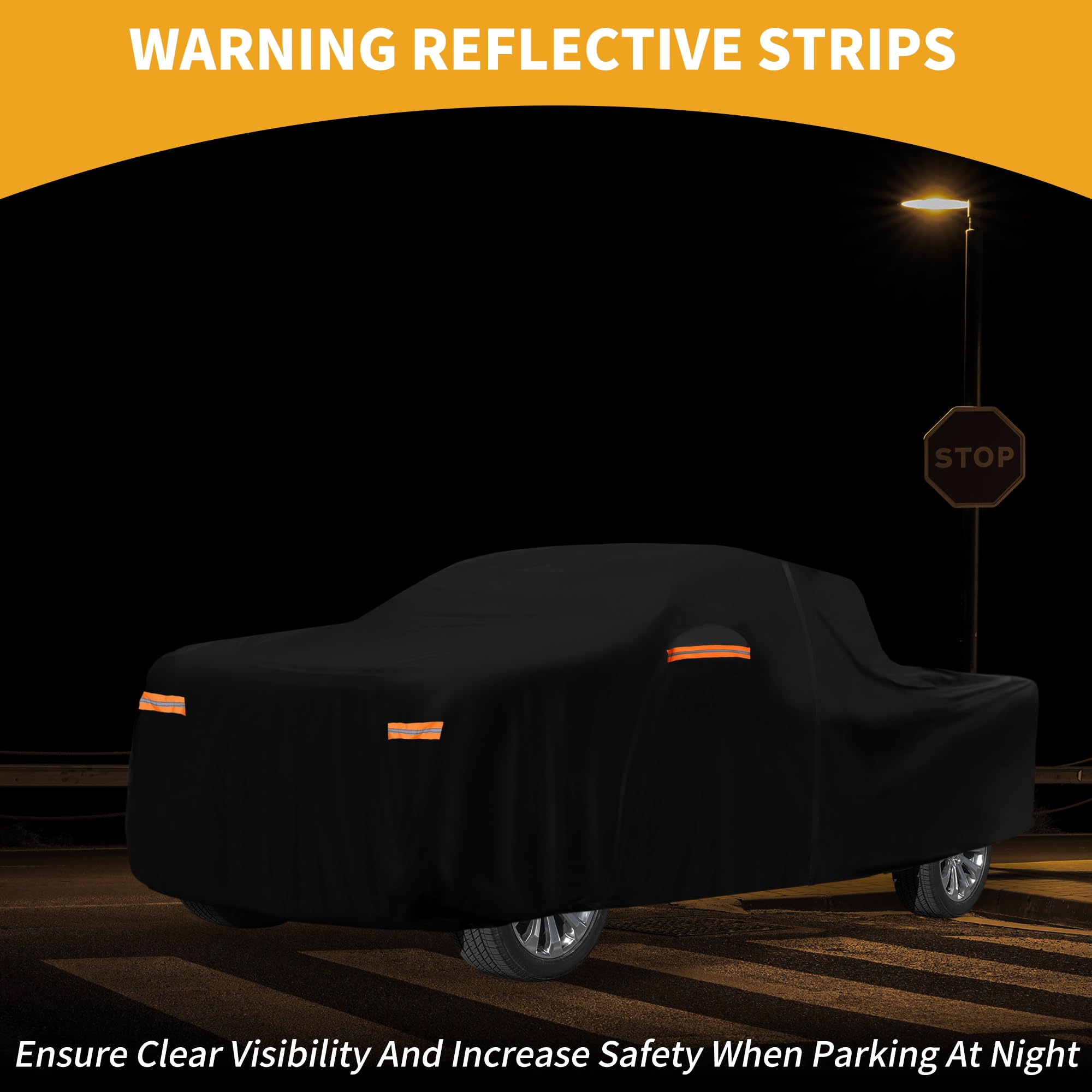 Partuto Universal Car Cover Waterproof All Weather 190T-PU, UV Sun Rain Protection, Fits for Truck Length 229''-242'', with Left