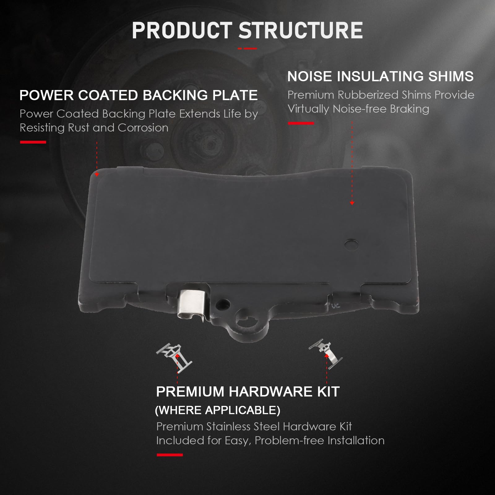 Cciyu D1118 Professional Ceramic Front Brake Pads Set Fit For Lexus Gs Turbo,Gs0T,Gs350,Gs430,Gs450H,Gs460,Is Turbo,Is0T,Is25,Is