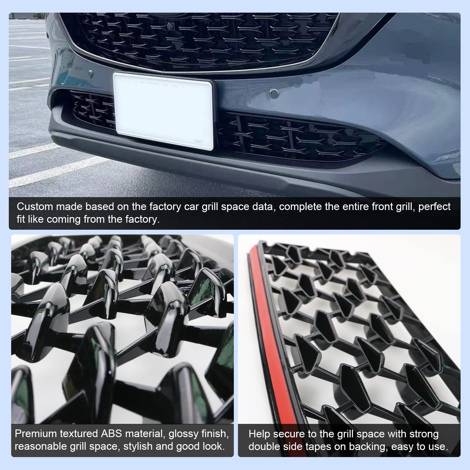 Cdefg 2024 2025 Cx-5 Front Grill Mesh Inserts Trims Front Grille Guard Compatible With 2022-2024 2025 Mazda Cx-5 Car Exterior Accessories Abs Material 2024 2025 Cx-5 Accessories(2Pcs)