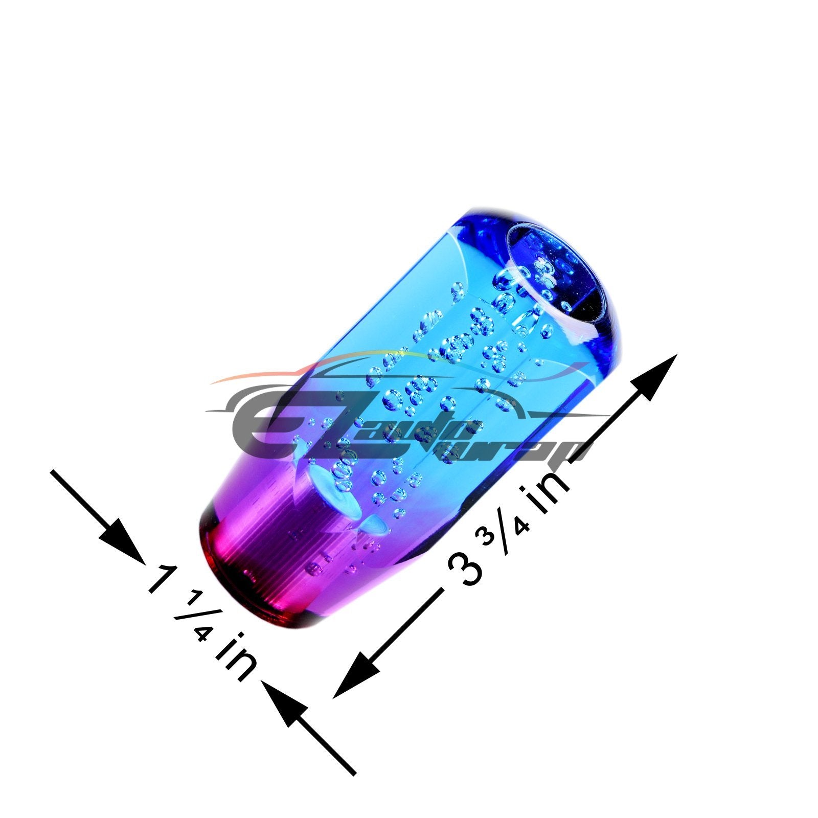 EZAUTO WRAP Shift Knob Stick Crystal Transparent Bubble Purple Blue Throw Gear Shifter 10cm