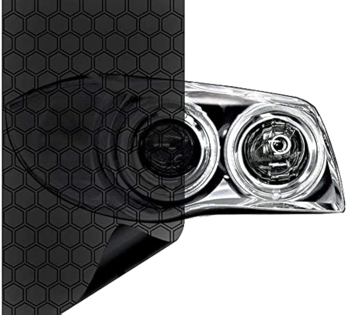 Vvivid Extra-Wide Headlight Taillight Vinyl Tint Wrap 16 Inch X 60 Inch Roll (Hex+ Dark Smoke)
