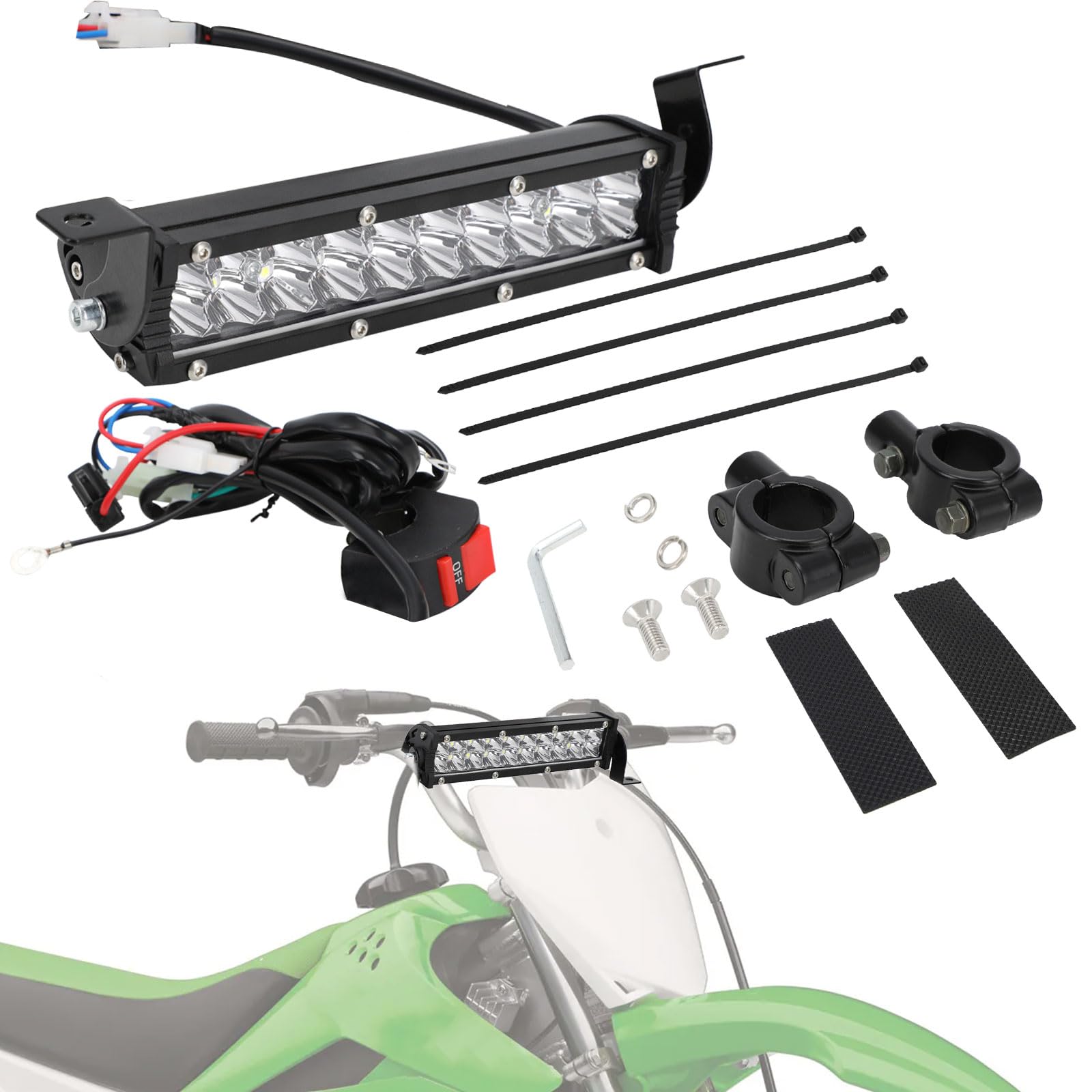 Iuvwisn Motorcycle Led Light Bar Plug-Play 60W 2500Lm Driving Light Kit 7/8'' Handlebar Universal For Crf Xr Rm Kx Klx Ttr Pw Ss