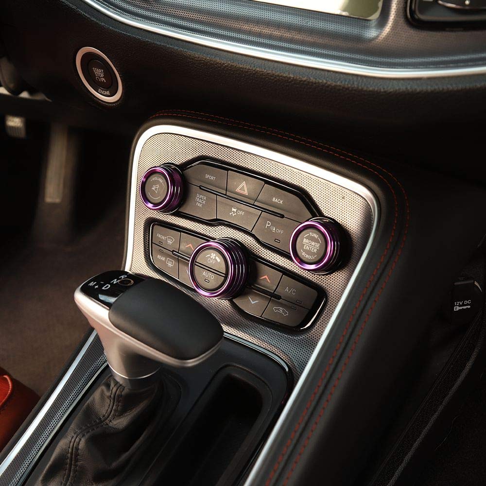 Voodonala Air Conditioner Switch Cd Button Knob For Dodge Challenger Charger Chrysler 300 300S 2015-2024, For Ram 2013-2018 (Alu