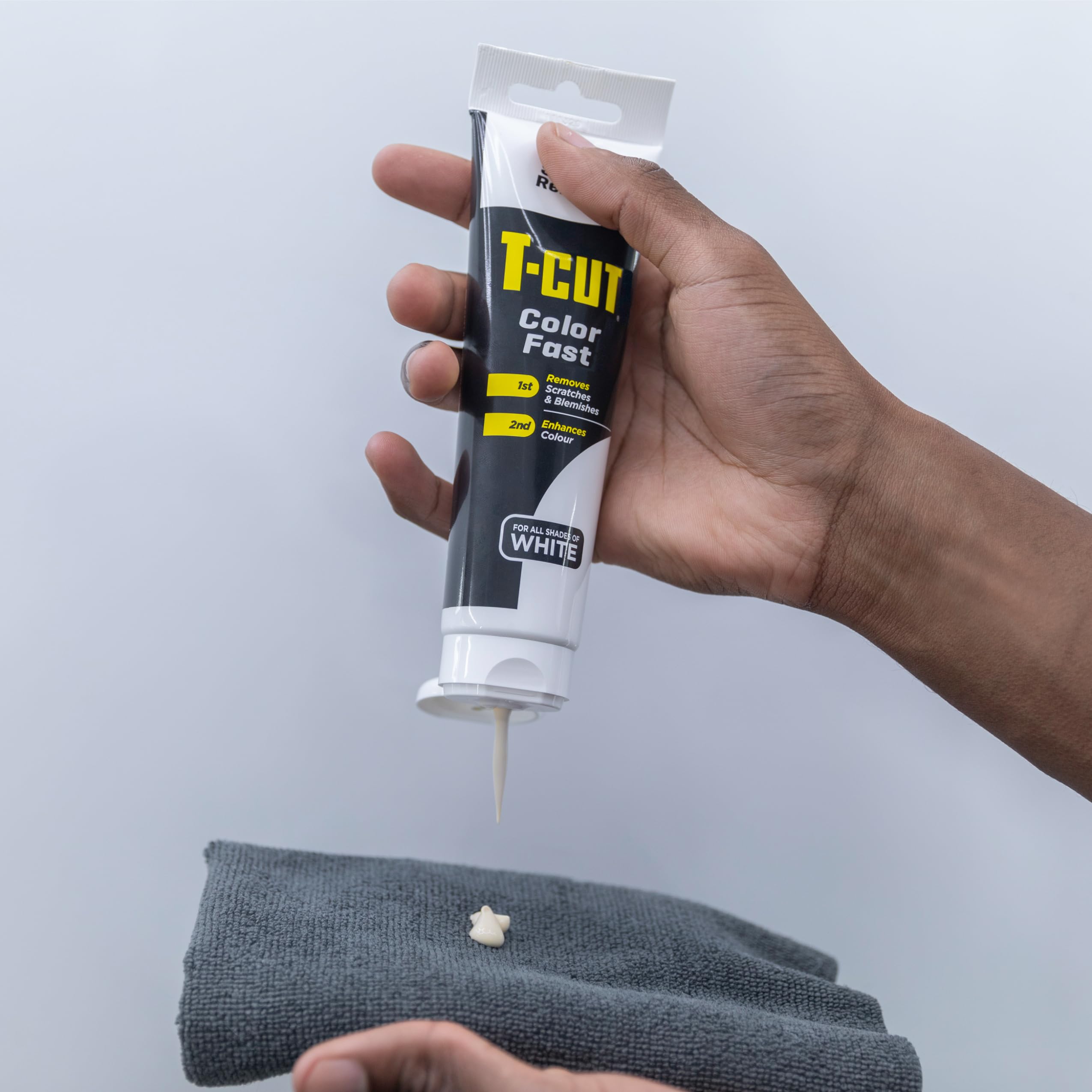 T-Cut Color Fast White Car Wax Polish, Scratch Remover, 5.3 Oz, Aluminum Oxide, Model CSW150