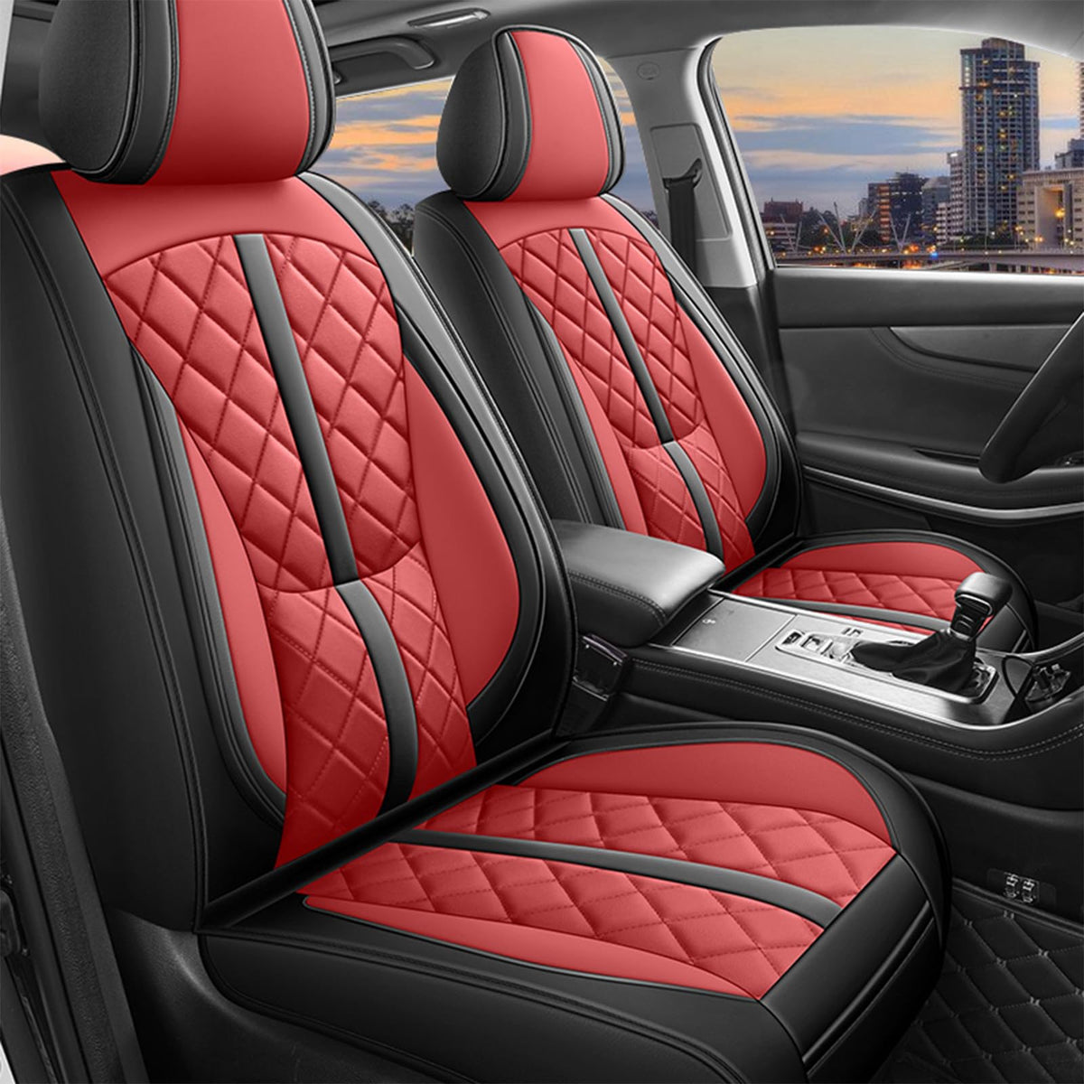 otoez Car Seat Covers Full Set, Universal Leather Seat Cover 5 Seat Waterproof & Breathable Automotive Seat Protector Full Cover