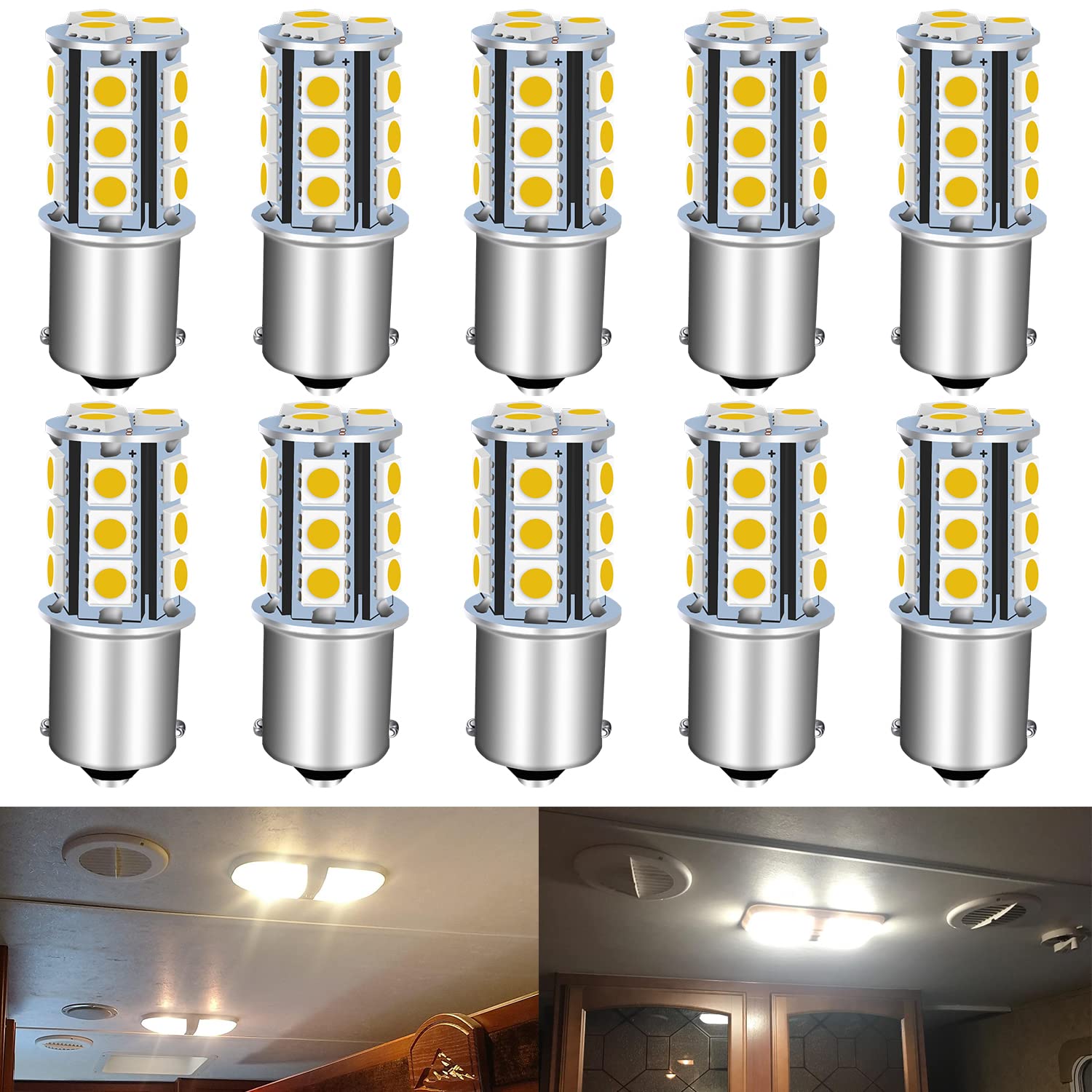 Unxmrff 1156 Led Bulb 12 Volt Rv Interior Trailer Light Bulbs 1073 7506 Ba15S 1003 1141 Led Bulb Warm White For Boat Indoor/Camp