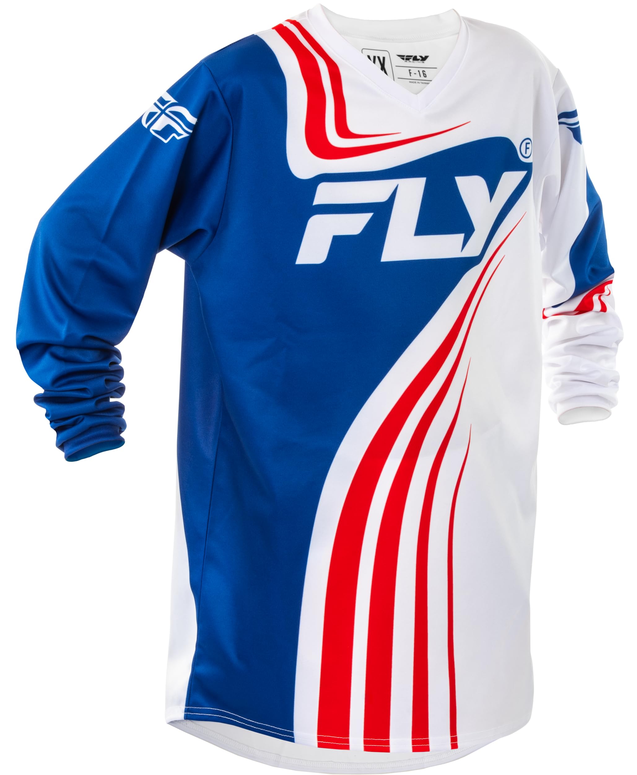 Fly Racing Youth F-16 Jersey (Red/White/Blue, Youth X-Large)