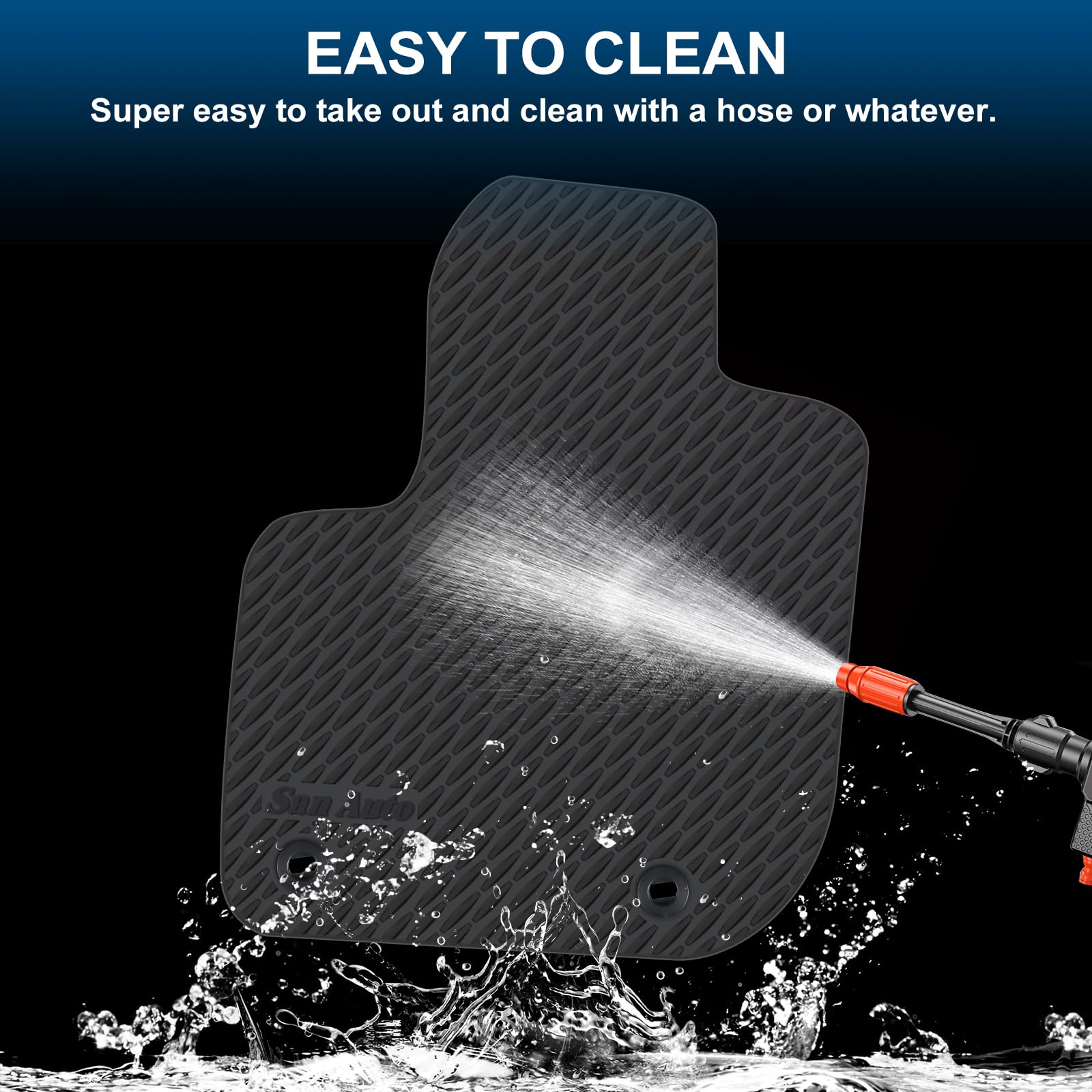 San Auto Car Floor Mats Custom Fit for Honda HR-V 2015 2016 2017 2018 2019 2020 2021 2022 Full Black Rubber Car Floor Liners Set