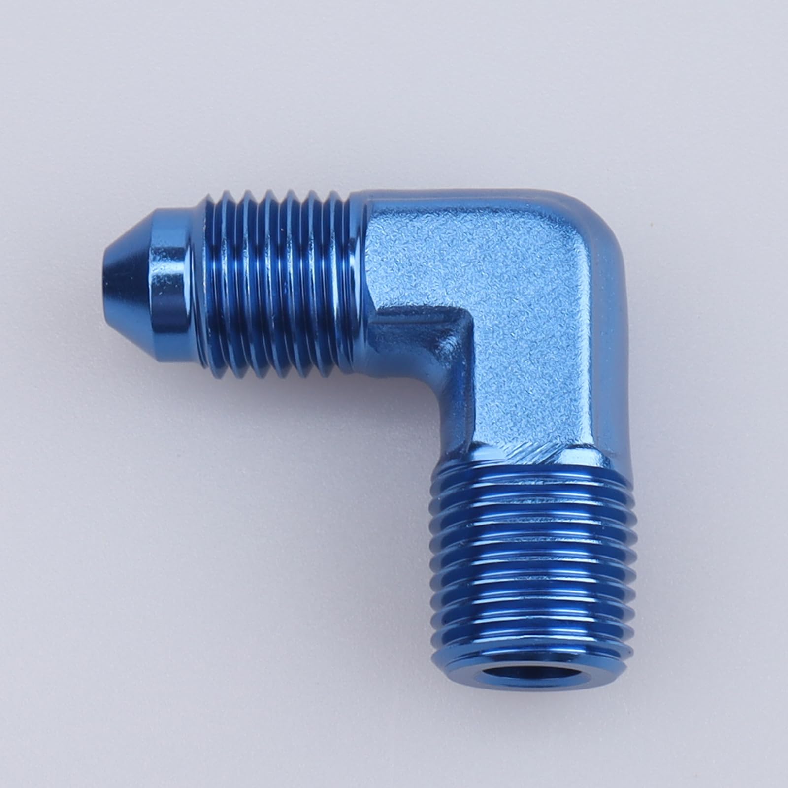 Ac Performance 90 Degree Elbow -3 An Male To 1/8'' Npt Male Fitting Adapter Connector Aluminum Blue