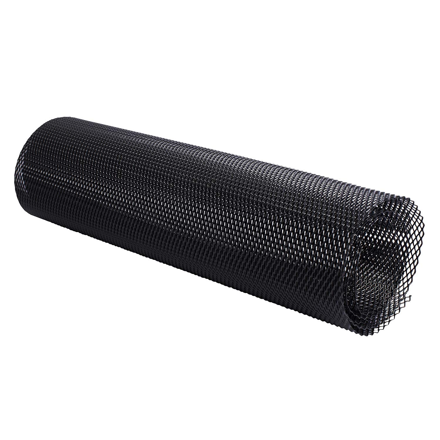 Aggauto Universal 40X13 Car Grill Mesh - Aluminum Alloy Automotive Grille Insert Bumper 4X8Mm Rhombic Hole, One Of The Most Multifunctional Shape Grids 100X33Cm Black