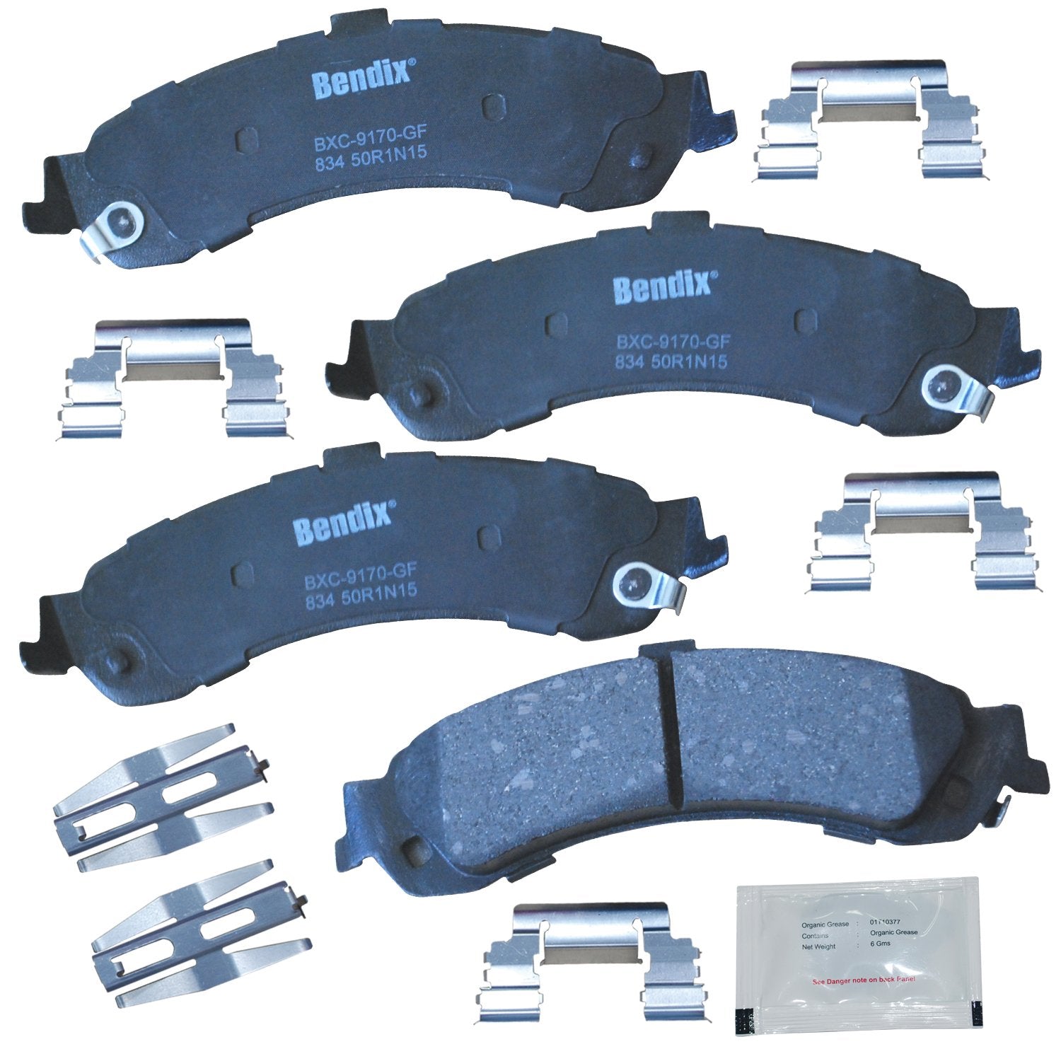 Bendix Priority1 Cfc834 Ceramic Rear Brake Pads For Select Models Cadillac Escalade, Escalade Esv, Ext, Chevrolet Avalanche 1500