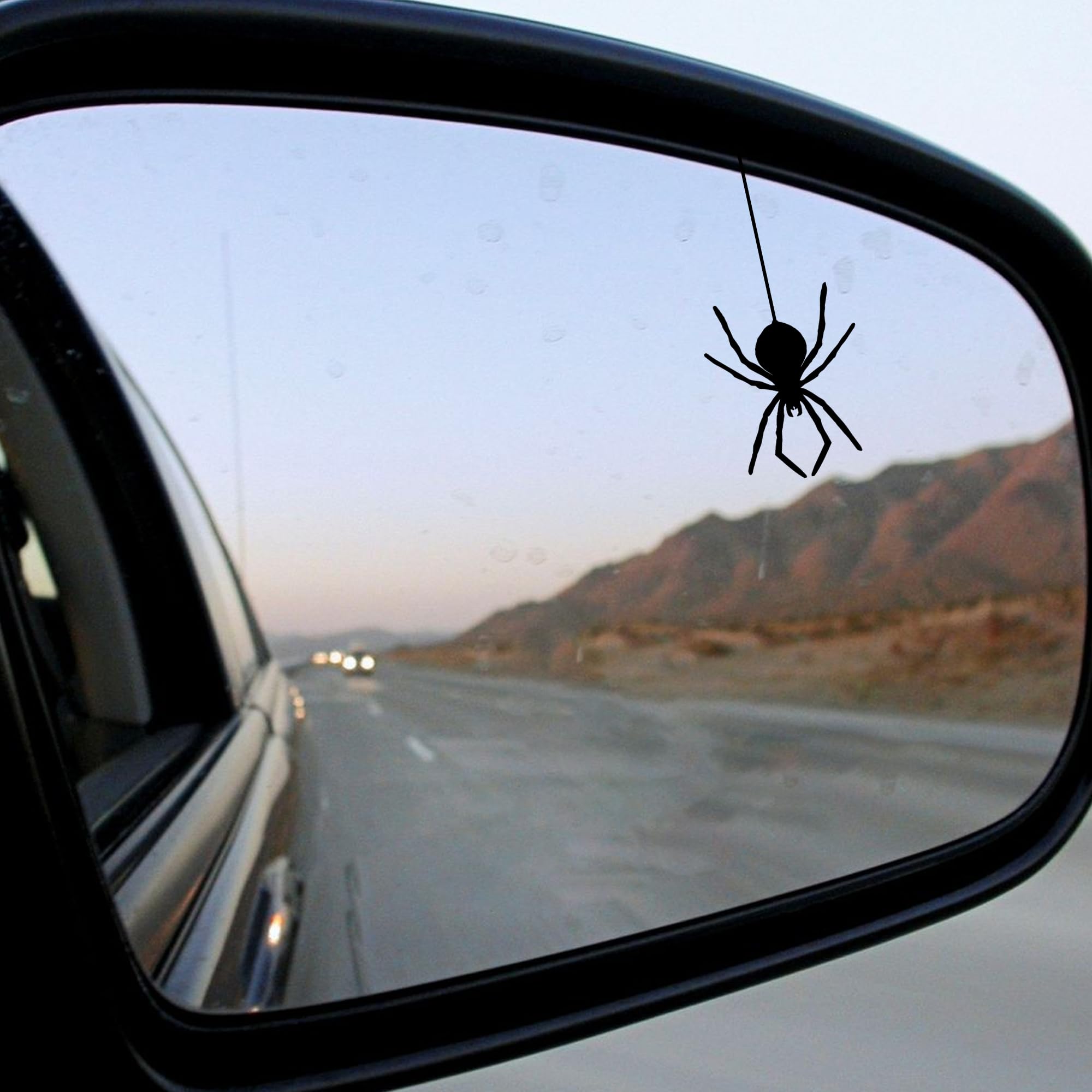 Halloween Spider Rearview Mirror Decal - 3 Pcs Funny Vanity Stickers, Car Accessories, Rear View Decor (Spider)