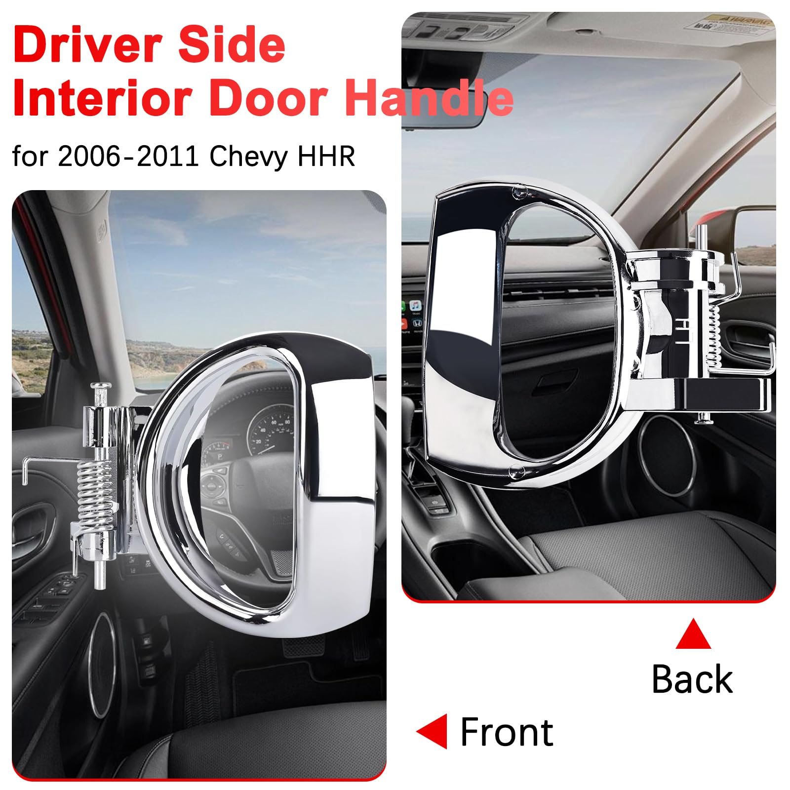 Faersi Interior Door Handle Front Or Rear Driver Side Door Handle Fits 2006 2007 2008 2009 2010 2011 Chevy Hhr, Chrome Finish, 8