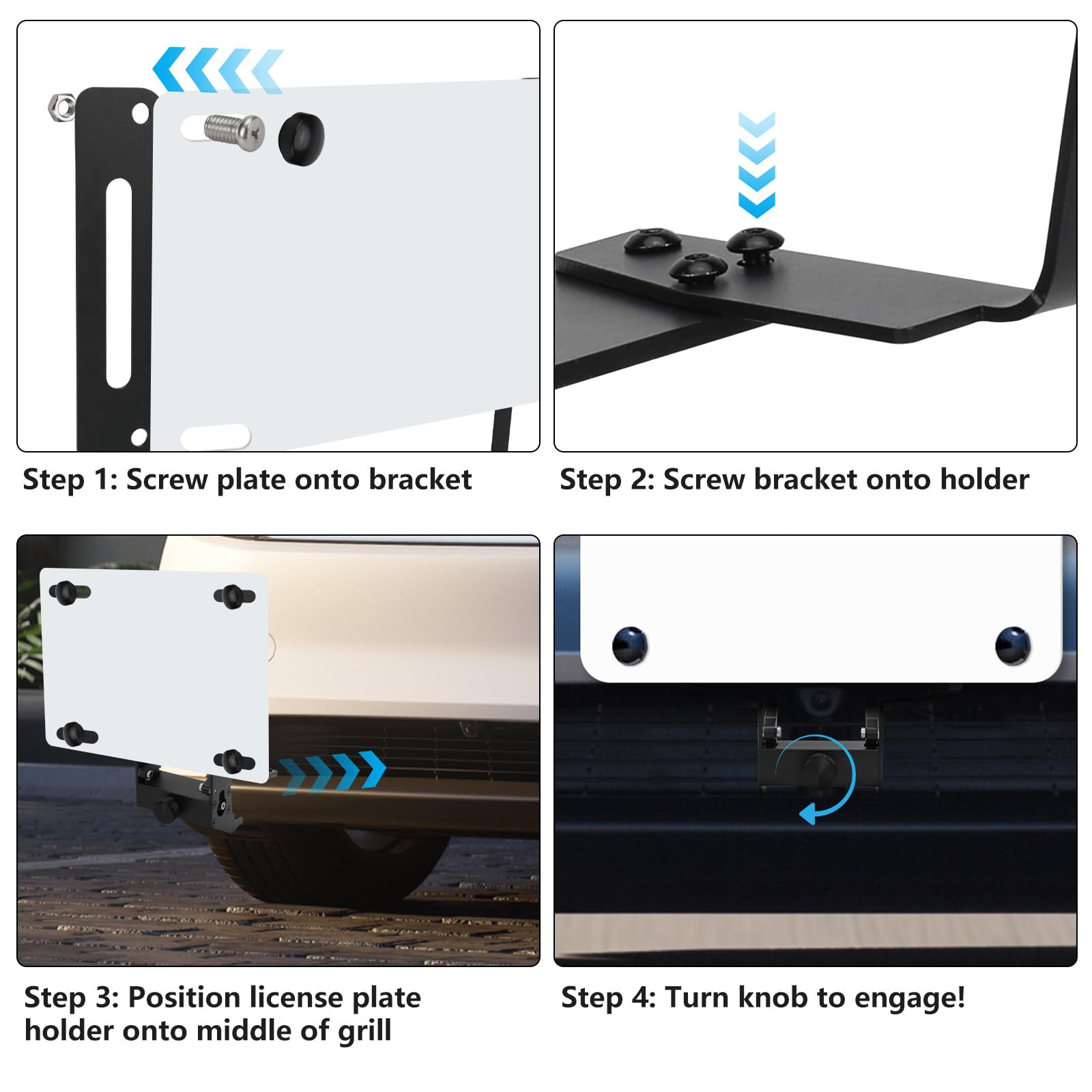 FormiPow Front License Plate Holder for Tesla Model Y Juniper 2025 2026, No Drill/No Adhesive License Plate Frame, Anti-Theft Lo