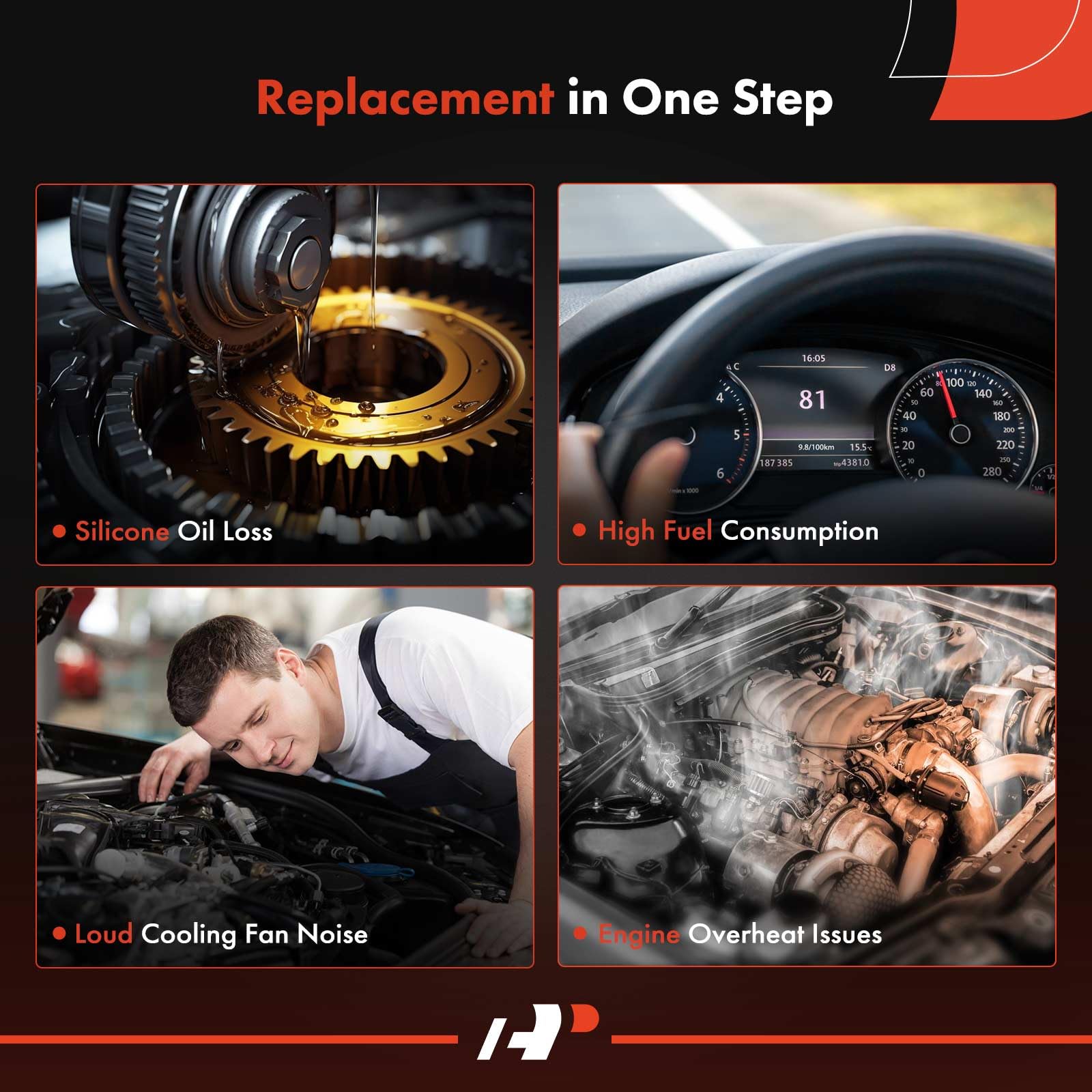 A-Premium Electronic Radiator Cooling Fan Clutch Compatible with Chevy, GMC, Buick, Saab & Oldsmobile - Trailblazer 02-09, SSR, Envoy, Rainier, Bravada, 9-7x - 4.2L 5.3L 6.0L - Replace# 25790869